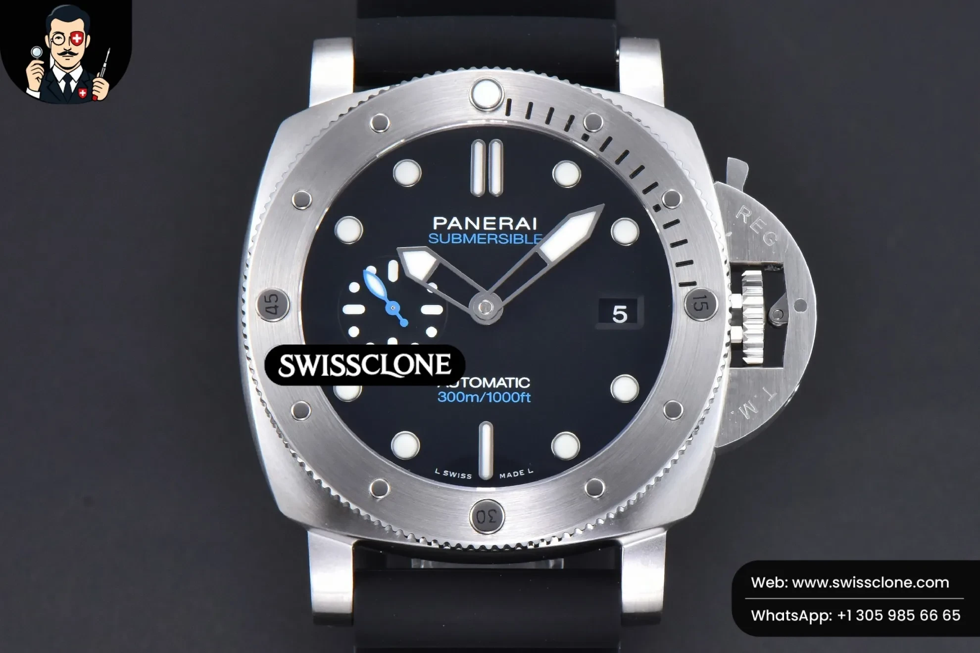Panerai PAM1229 44mm Submersible Quaranta TTF Black Dial Rubber P9010