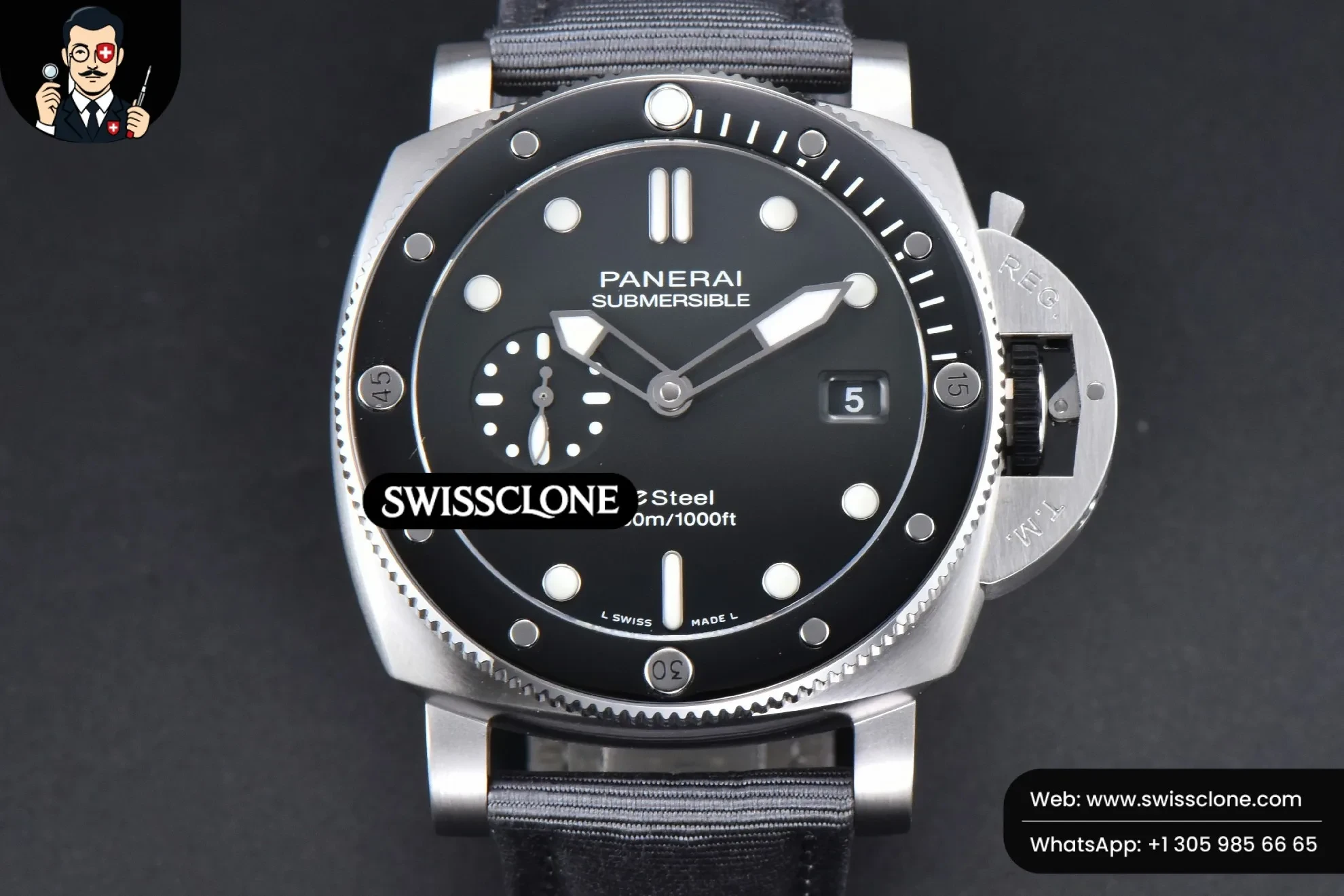 Panerai PAM1288 44mm Gray Dial Gray Nylon P900