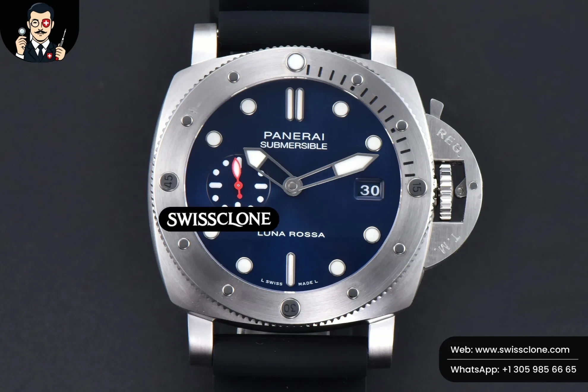 Panerai PAM1391 44mm Submersible Quaranta TTF Blue Dial Rubber P9010
