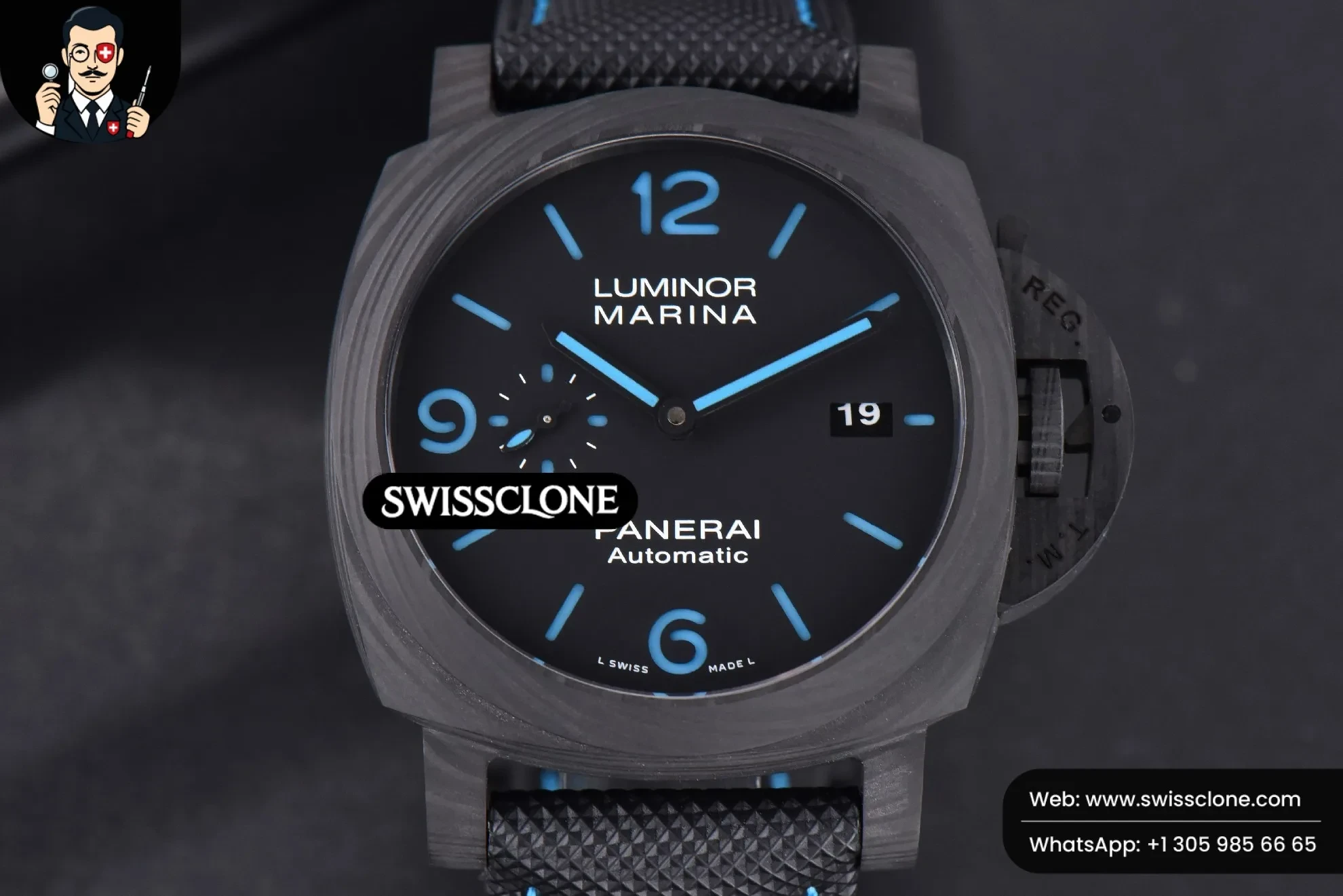 Panerai PAM1661 44mm Carbotech Black Dial On Black Kevlar Composite P.9010