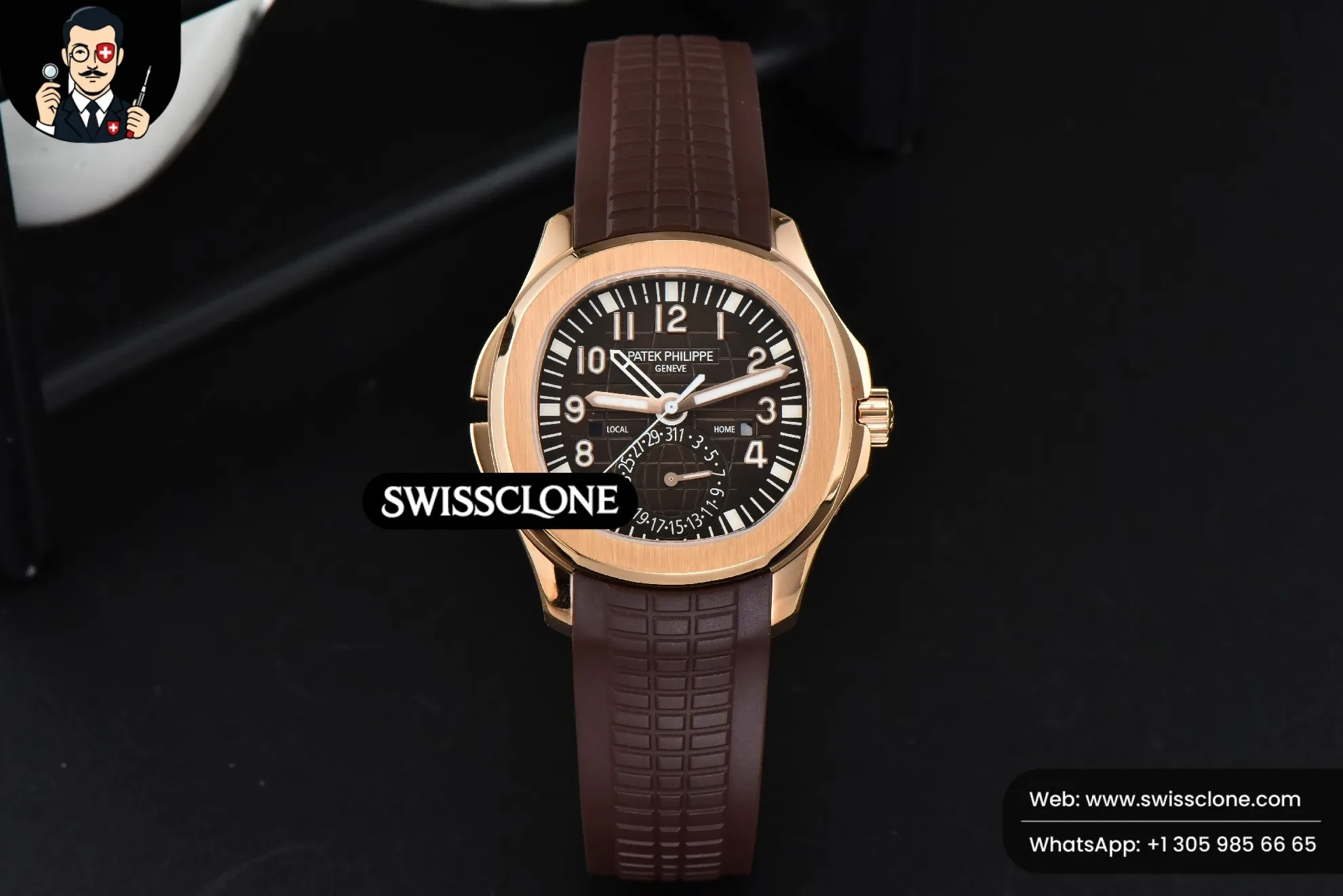 Patek Philippe Aquanaut 5164R 41mm Brown Dial Brown Rubber 1:1 Super Clone - Dial Macro Close-Up