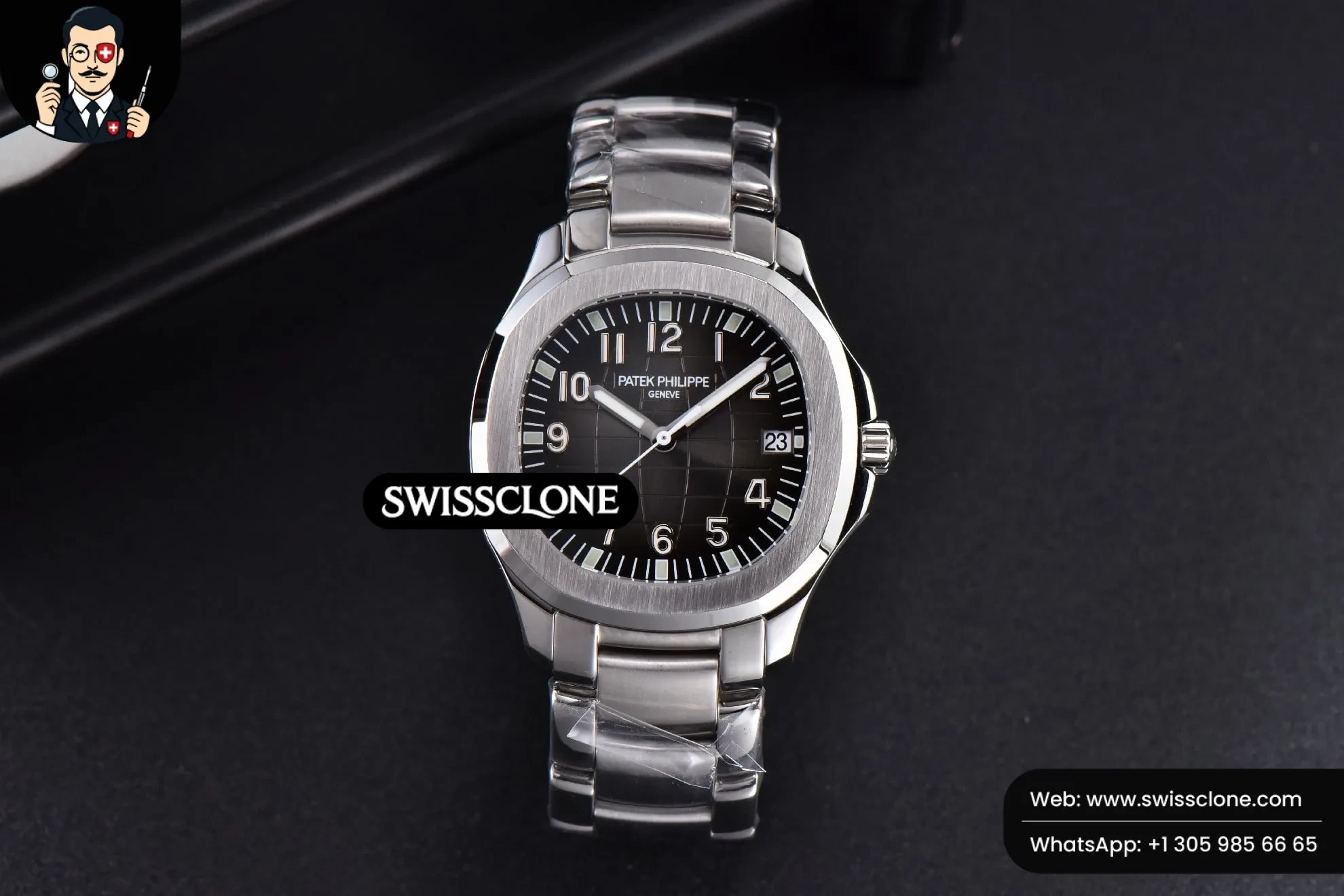 Patek Philippe Aquanaut 5167 40mm 3KF Black Dial 3K Factory 1:1 Super Clone - Dial Macro Close-Up