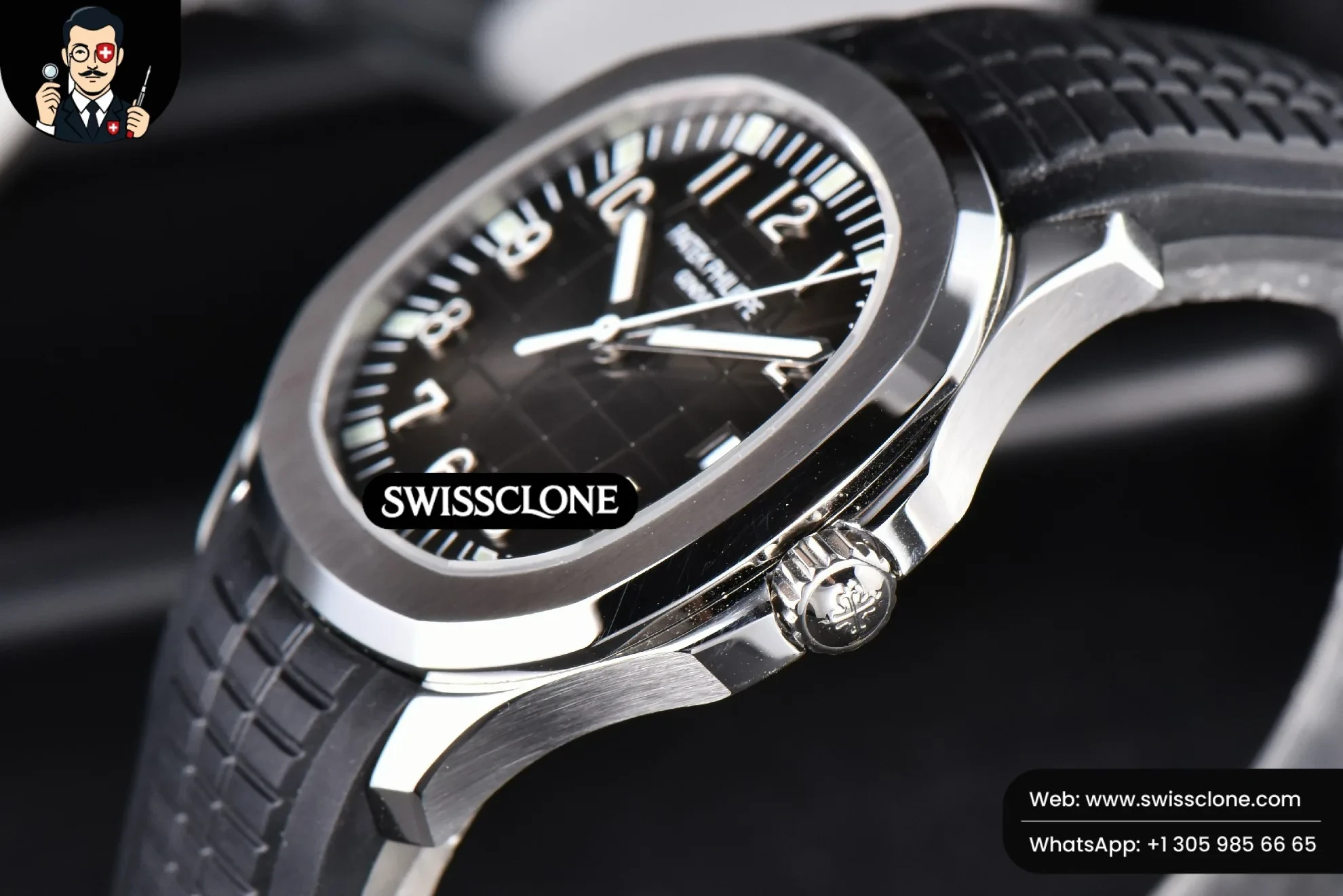Patek Philippe Aquanaut 5167 40mm 3KF Black Dial Black Rubber 3K Factory 1:1 Super Clone - Lateral Case Thickness Profile