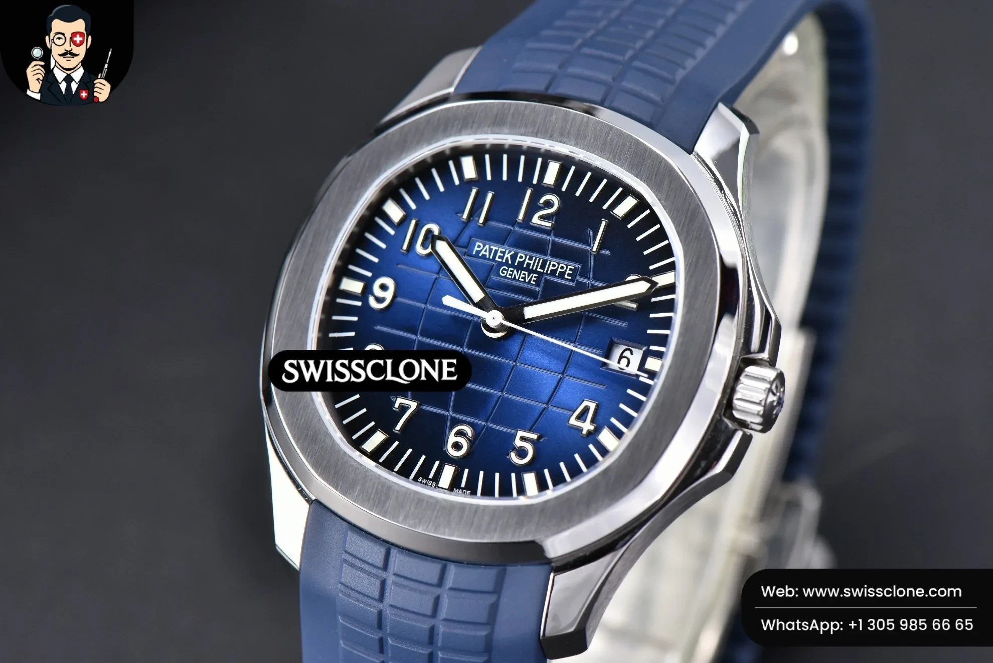 Patek Philippe Aquanaut 5168 42mm Blue Dial Blue Rubber 1:1 Super Clone - Bezel & Case Profile