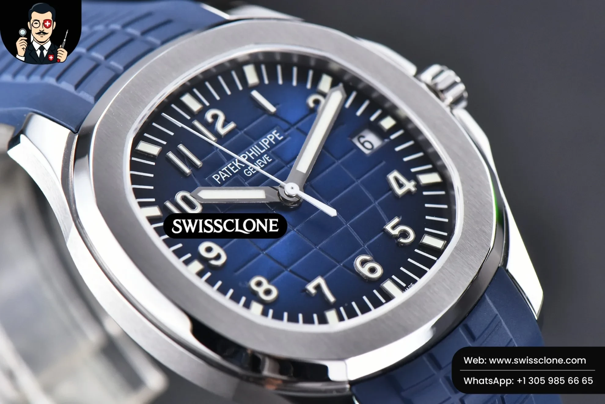 Patek Philippe Aquanaut 5168 42mm Blue Dial Blue Rubber 1:1 Super Clone - On-Wrist Presence View