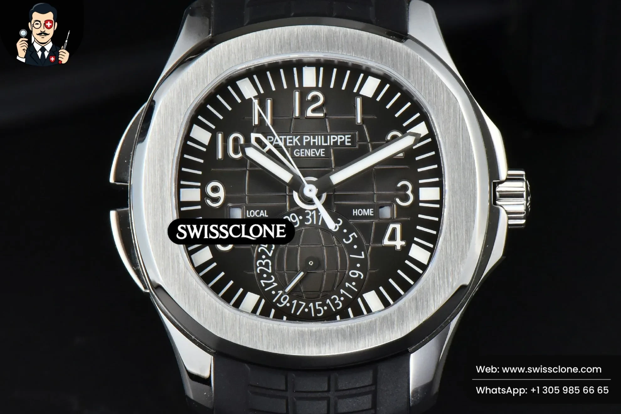 Patek Philippe Aquanaut GMT 5164A 41mm Black Dial Rubber 9015