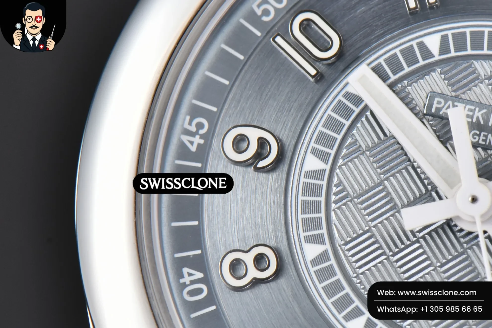 Patek Philippe Calatrava 6007 40mm Grey Blue Dial Gray Nylon 324CS 1:1 Super Clone - Caseback & Cloned Calibre Movement