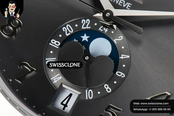 Patek Philippe Complications 5396 38.5mm Gray Dial Moonphase Stick Markers Black Leather MY9015 1:1 Super Clone - Lateral Case Thickness Profile