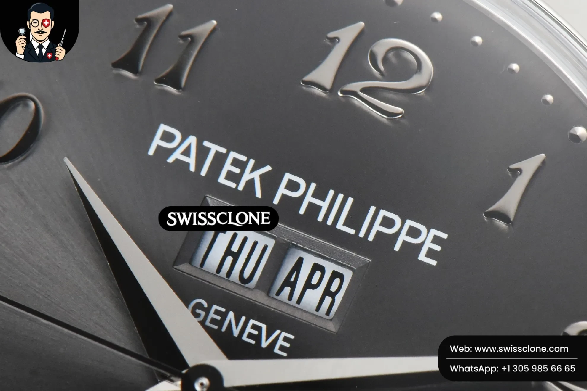 Patek Philippe Complications 5396 38.5mm Gray Dial Moonphase Stick Markers Black Leather MY9015 1:1 Super Clone - Clasp & Bracelet Finishing