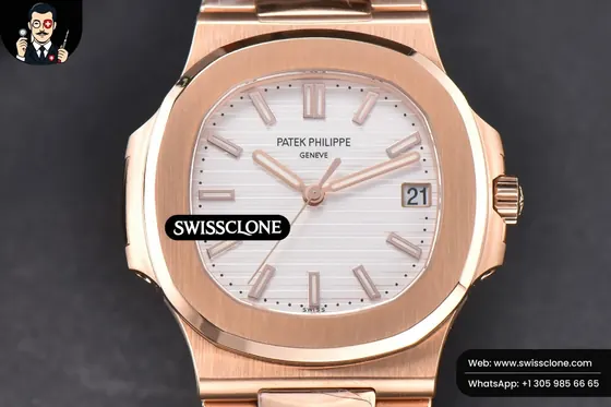 Patek Philippe Nautilus 5711/1R White Textured Dial on 324CS 1:1 Super Clone - Dial Macro Close-Up