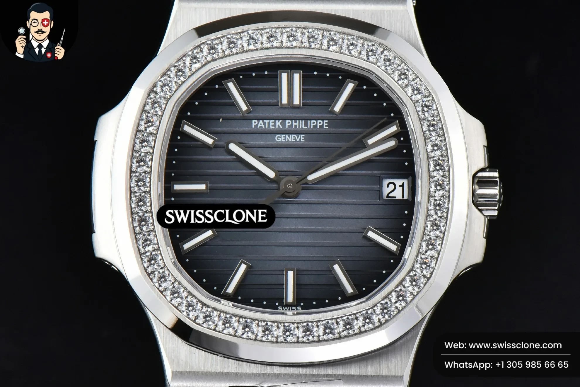 Patek Philippe Nautilus 5711 3KF 40mm Diamond Bezel Blue Dial A324SC