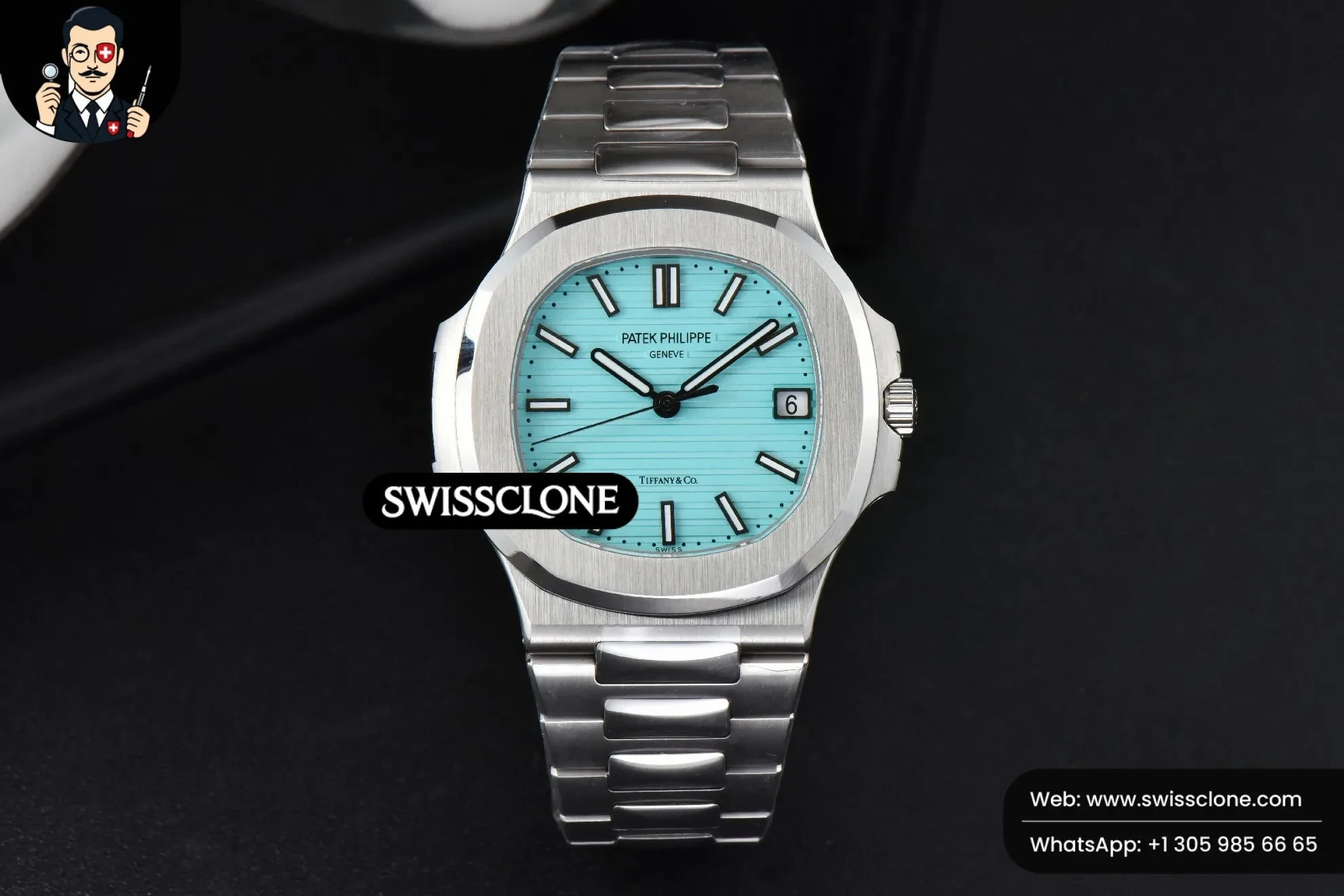 Patek Philippe Nautilus 5711 3KF 40mm Tiffany Blue Dial A324CS 3K Factory 1:1 Super Clone - Dial Macro Close-Up