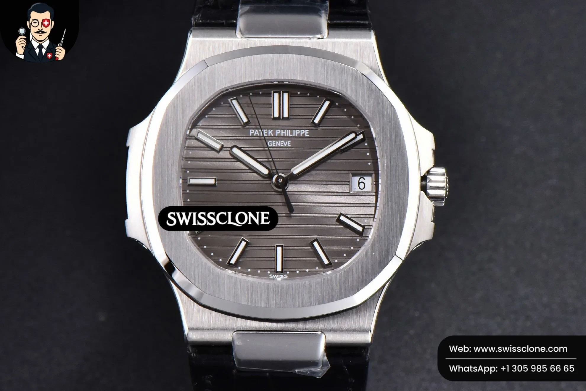 Patek Philippe Nautilus 5711 40mm 3KF Gray Dial Black Leather