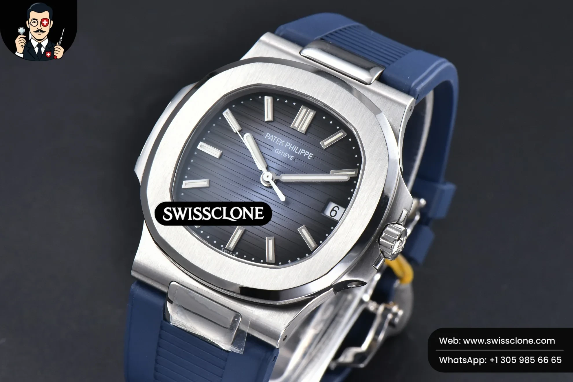 Patek Philippe Nautilus 5711 40mm Blue Dial Blue Rubber A324SC 1:1 Super Clone - Bezel & Case Profile