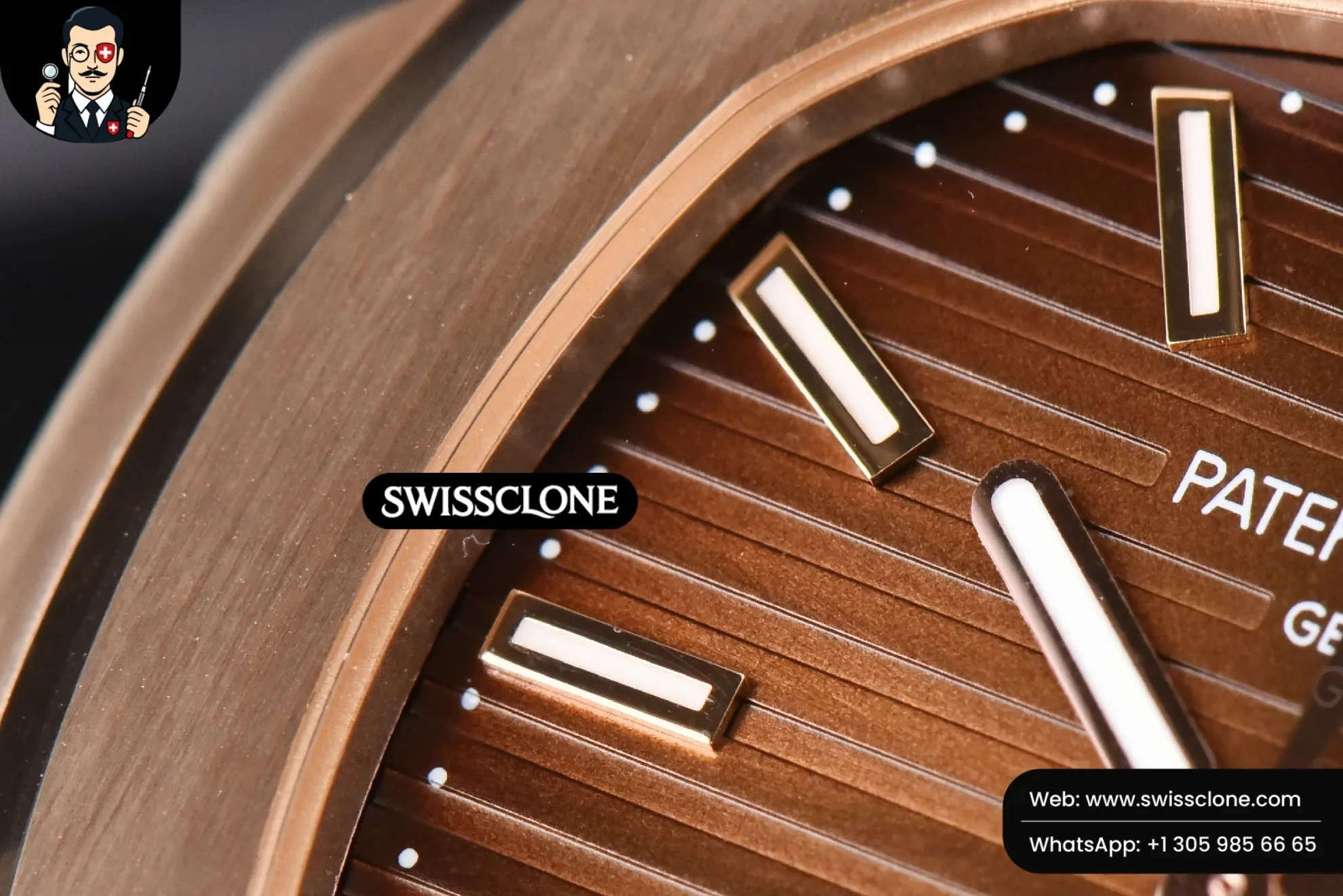 Patek Philippe Nautilus 5711R 40mm 3KF Brown Dial 3K Factory 1:1 Super Clone - Lateral Case Thickness Profile