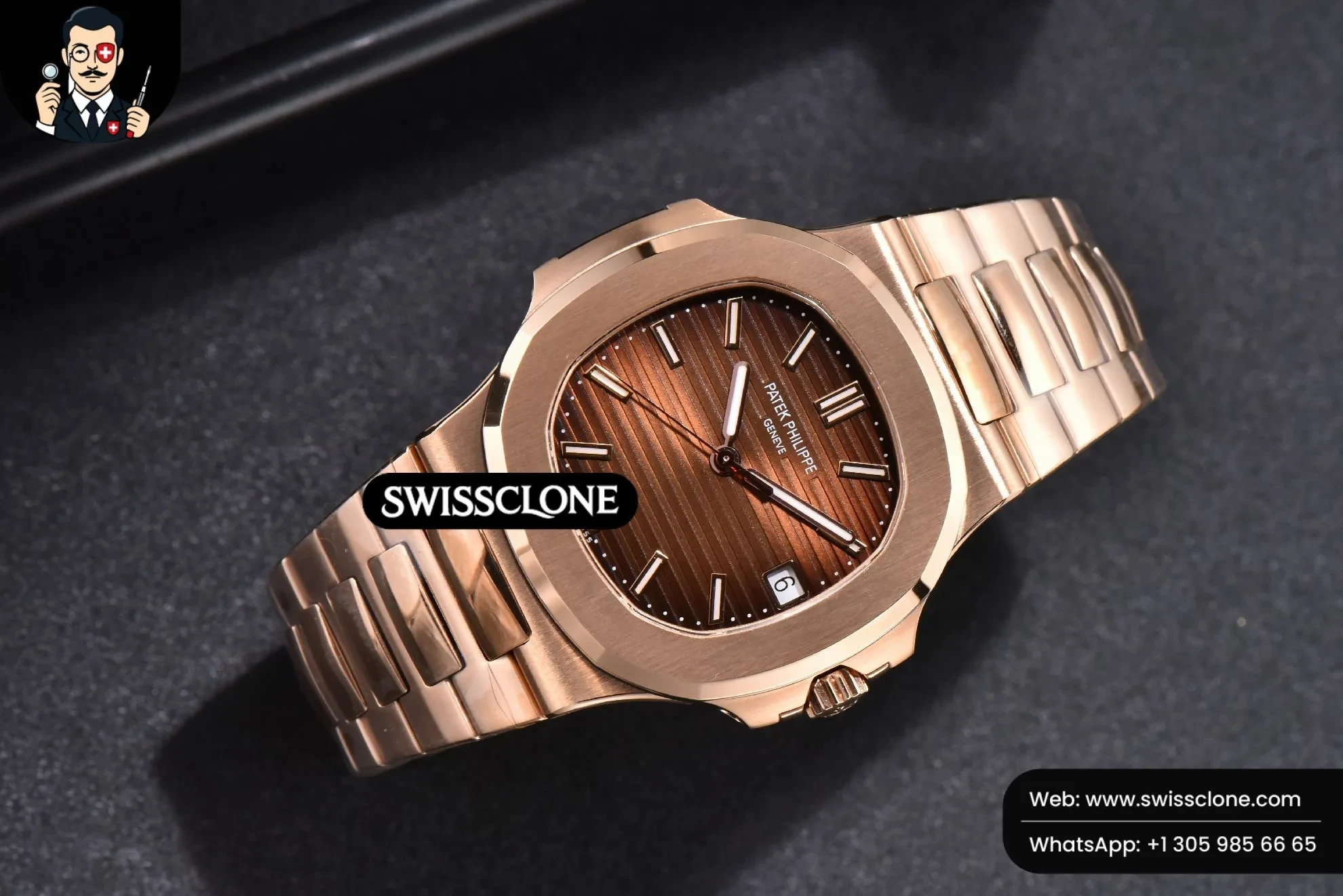 Patek Philippe Nautilus 5711R 40mm 3KF Brown Dial 3K Factory 1:1 Super Clone - Bezel & Case Profile