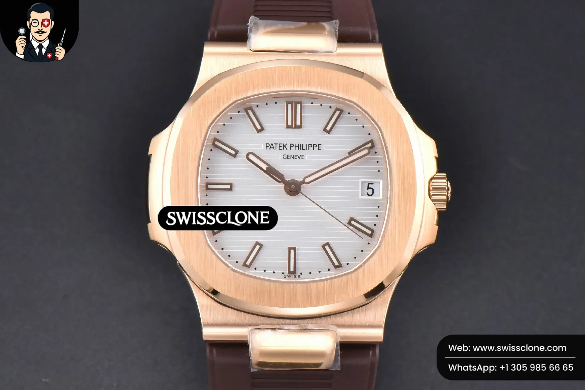 Patek Philippe Nautilus 5711R 40mm White Dial Brown Rubber A324SC