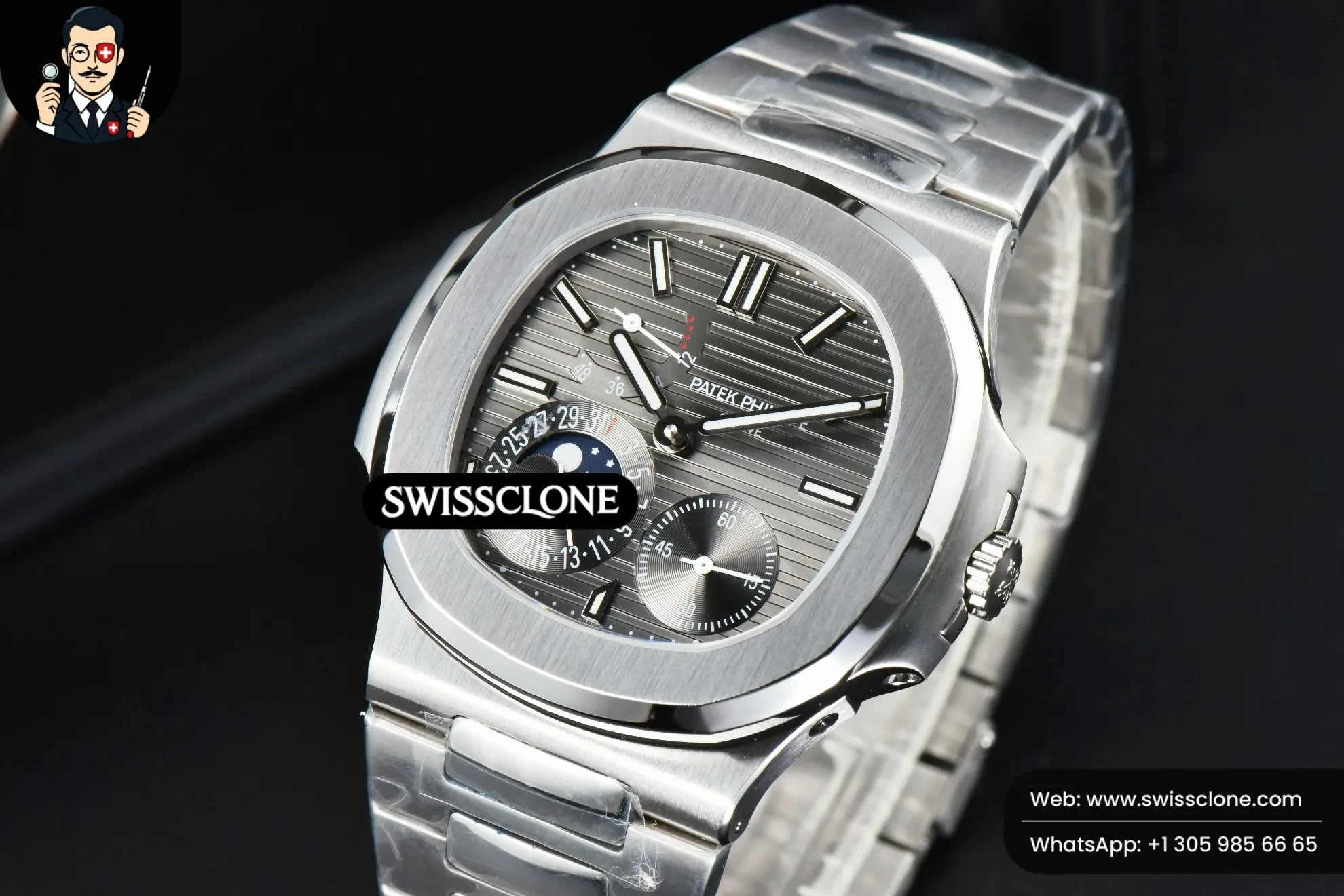 Patek Philippe Nautilus 5712 40mm Full Function Gray Dial 1:1 Super Clone - Bezel & Case Profile