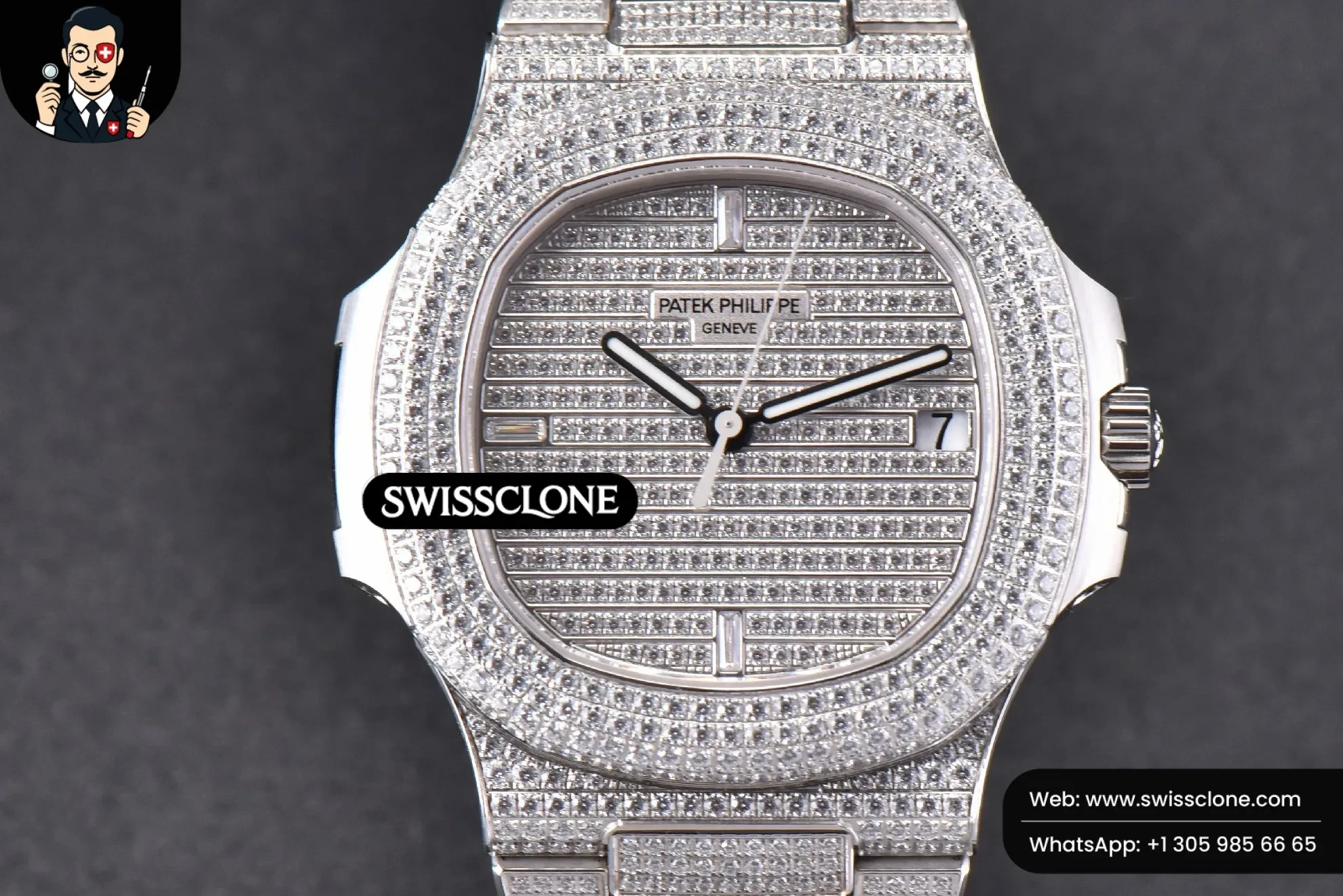 Patek Philippe Nautilus 5719/1G 40mm Full Diamonds Dial and 324CS
