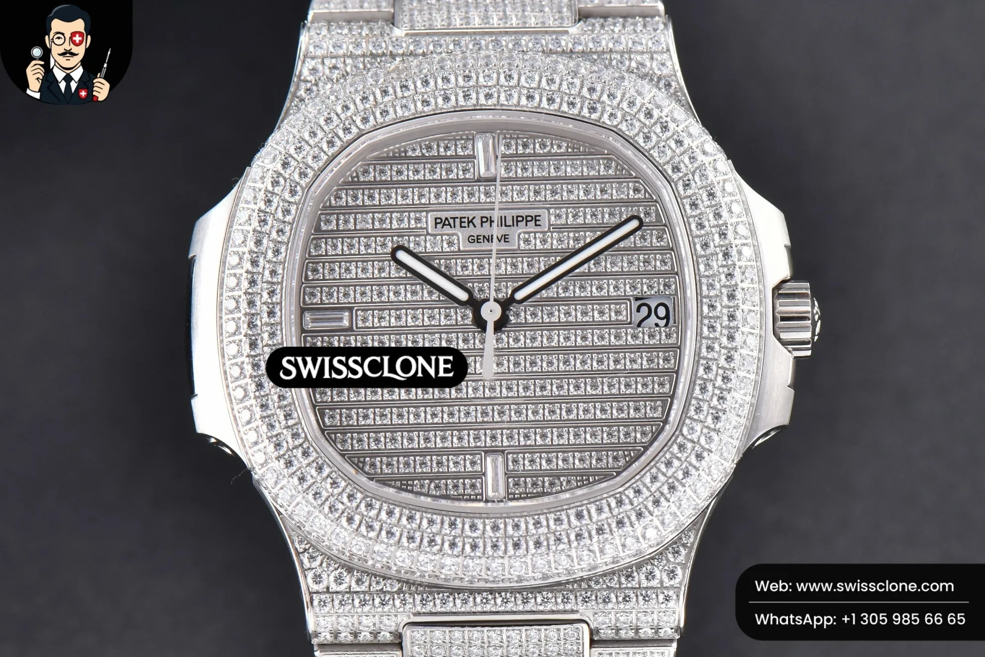 Patek Philippe Nautilus 5719/1G 40mm Full Diamonds Dial and 324CS