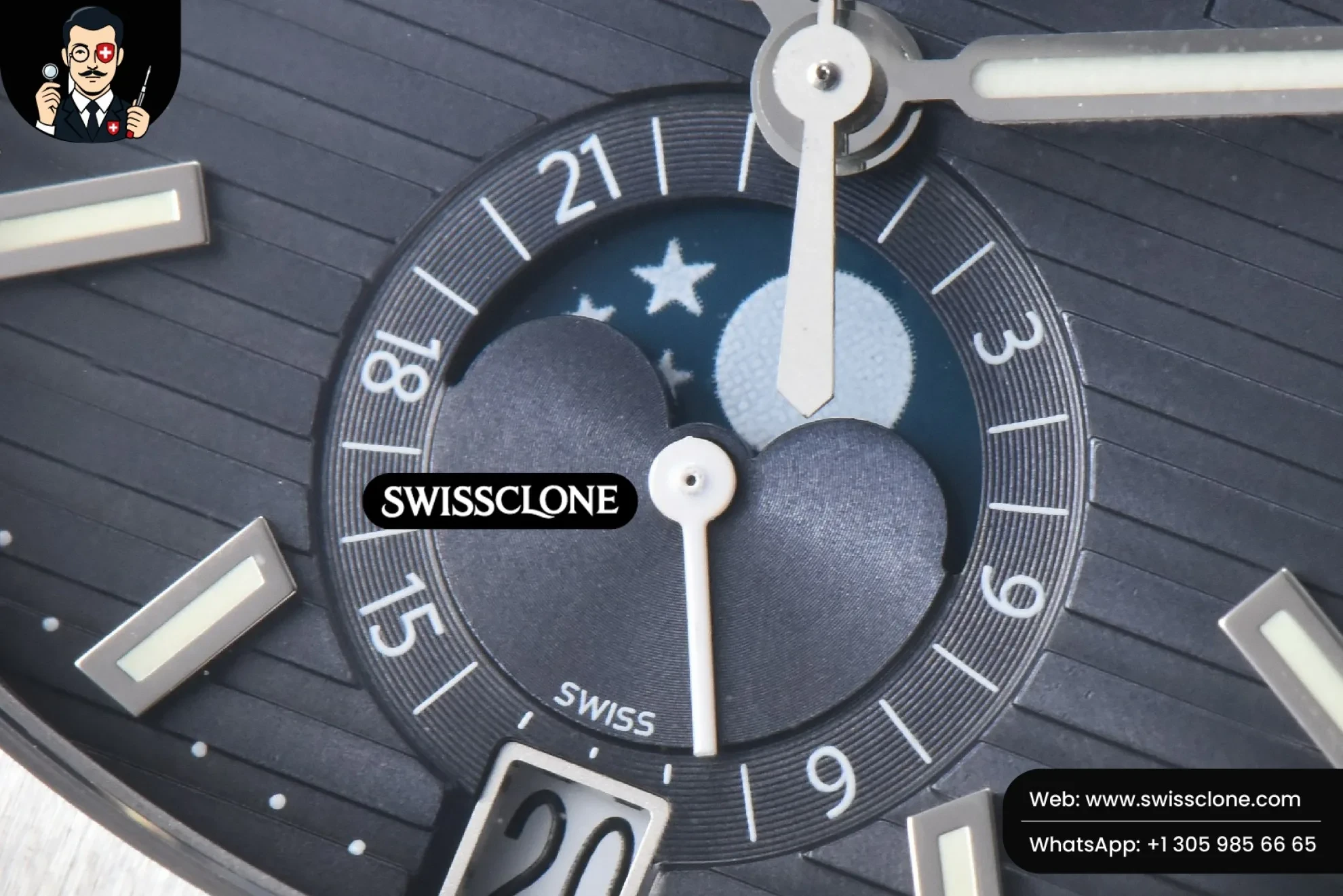 Patek Philippe Nautilus 5726 Full Function 40.5MM Blue Dial Blue Rubber 1:1 Super Clone - Lateral Case Thickness Profile