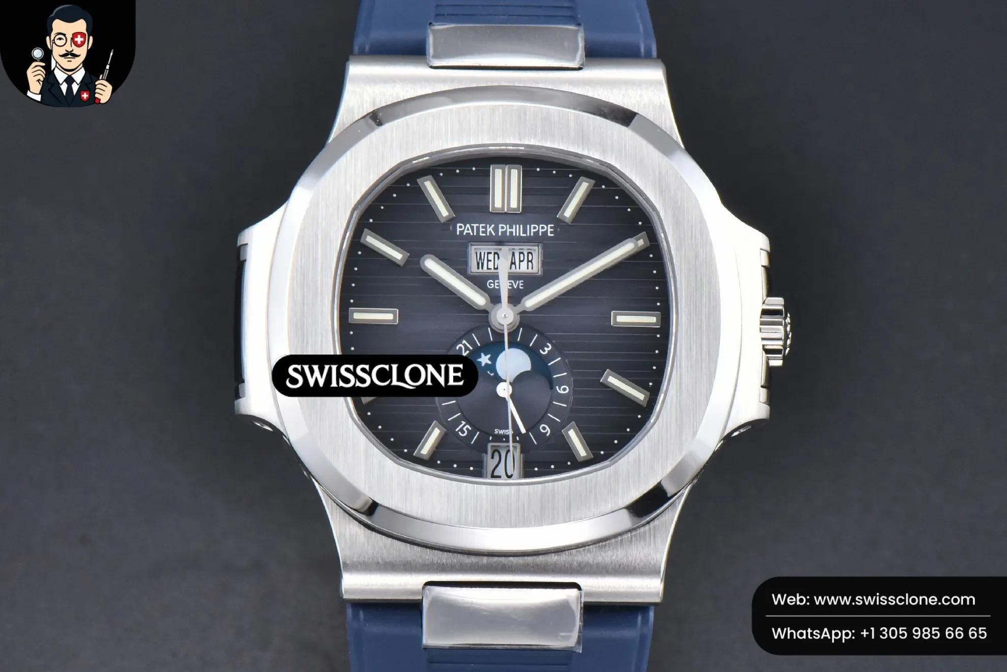 Patek Philippe Nautilus 5726 Full Function 40.5MM Blue Dial Blue Rubber