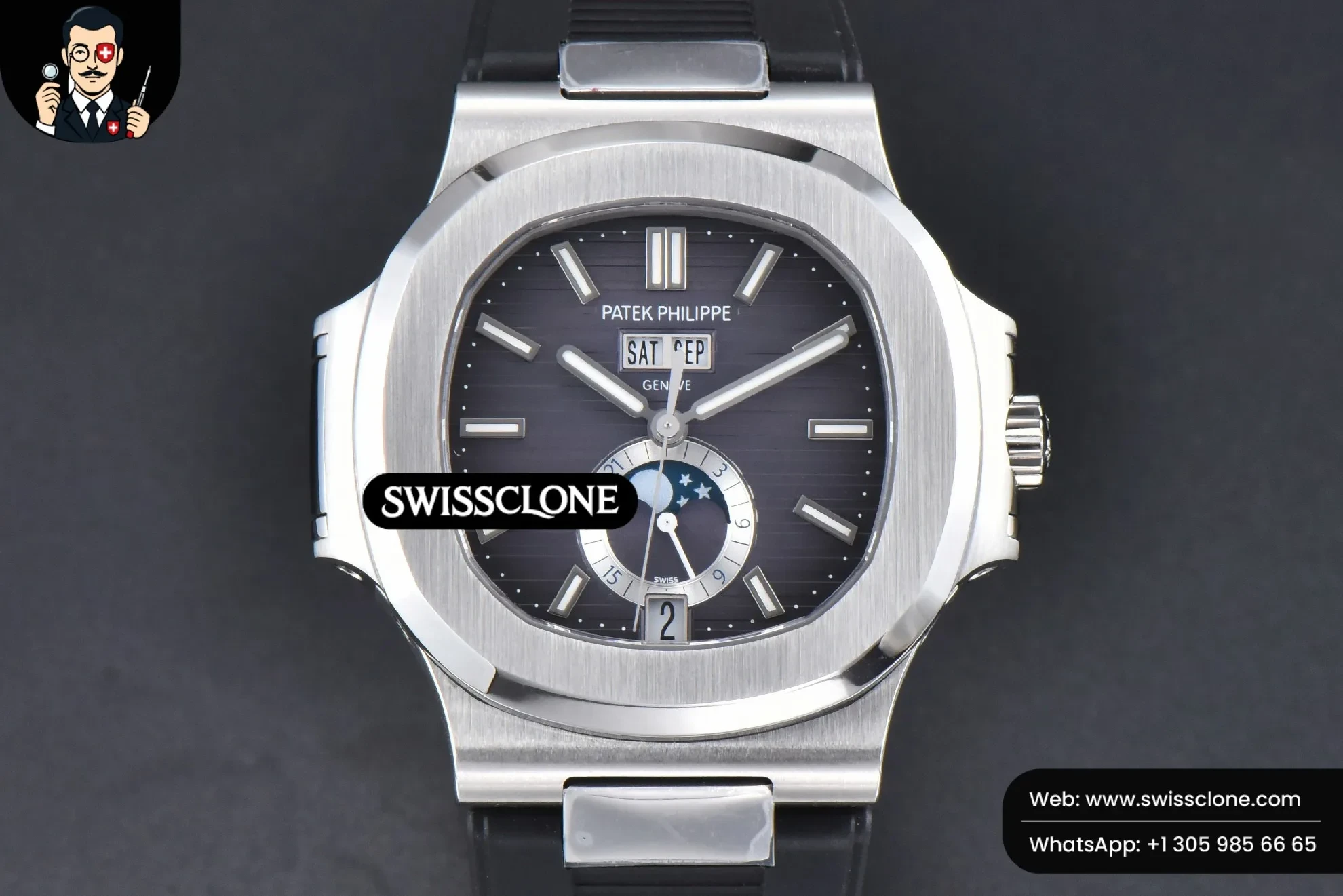 Patek Philippe Nautilus 5726 Full Function 40.5MM Gray Dial Black Rubber