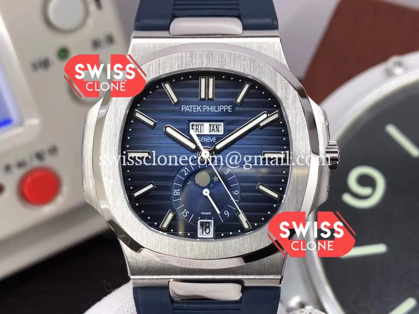 Patek Philippe Nautilus 5726A Blue Dial Rubber Strap 1:1 Super Clone - Clasp & Bracelet Finishing