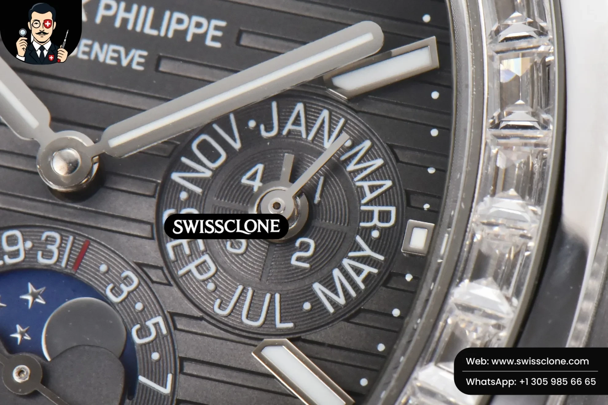 Patek Philippe Nautilus 5740 40mm Diamond Black Dial 1:1 Super Clone - Lateral Case Thickness Profile