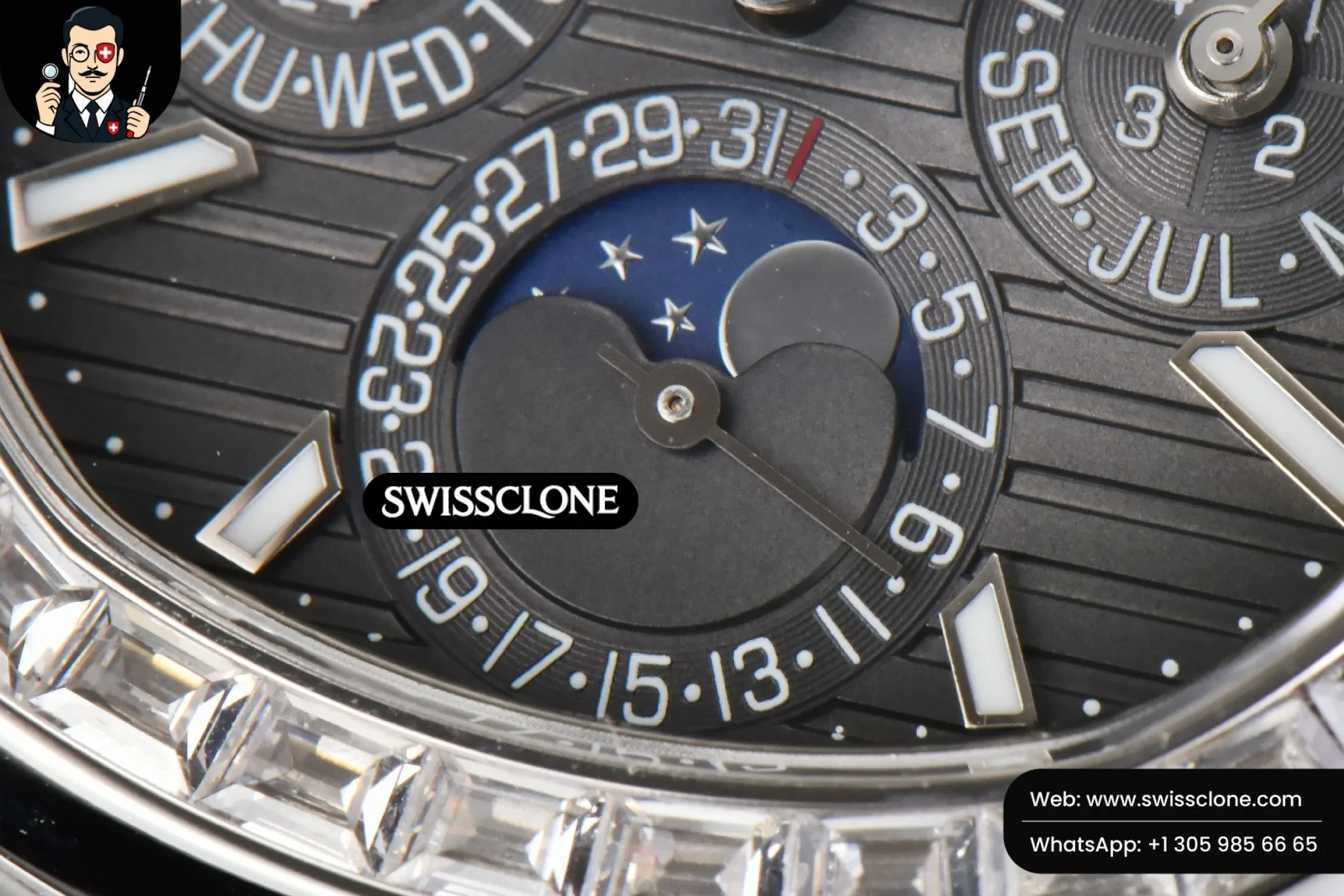 Patek Philippe Nautilus 5740 40mm Diamond Black Dial 1:1 Super Clone - On-Wrist Presence View