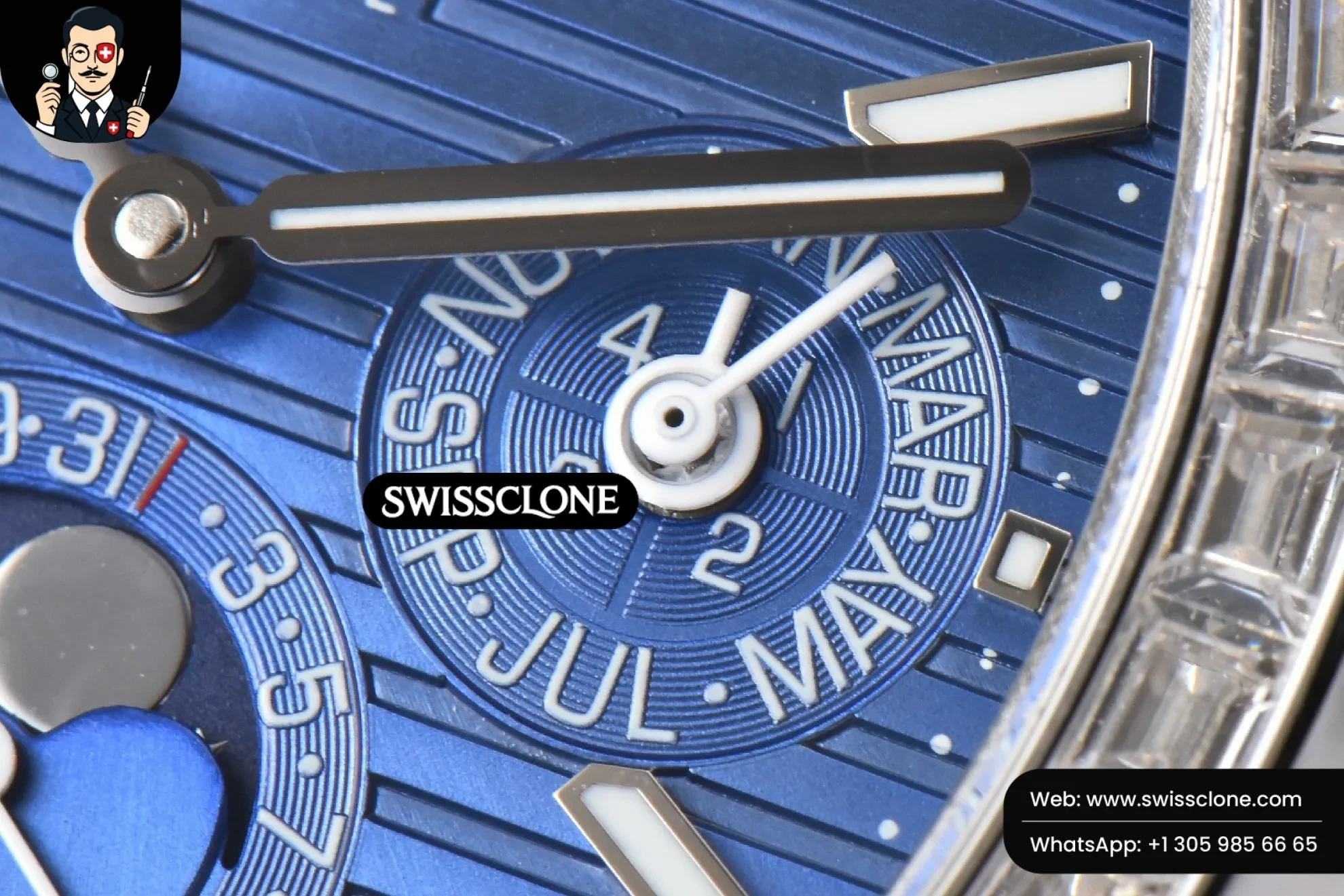 Patek Philippe Nautilus 5740 40mm Diamond Blue Dial 1:1 Super Clone - Lateral Case Thickness Profile