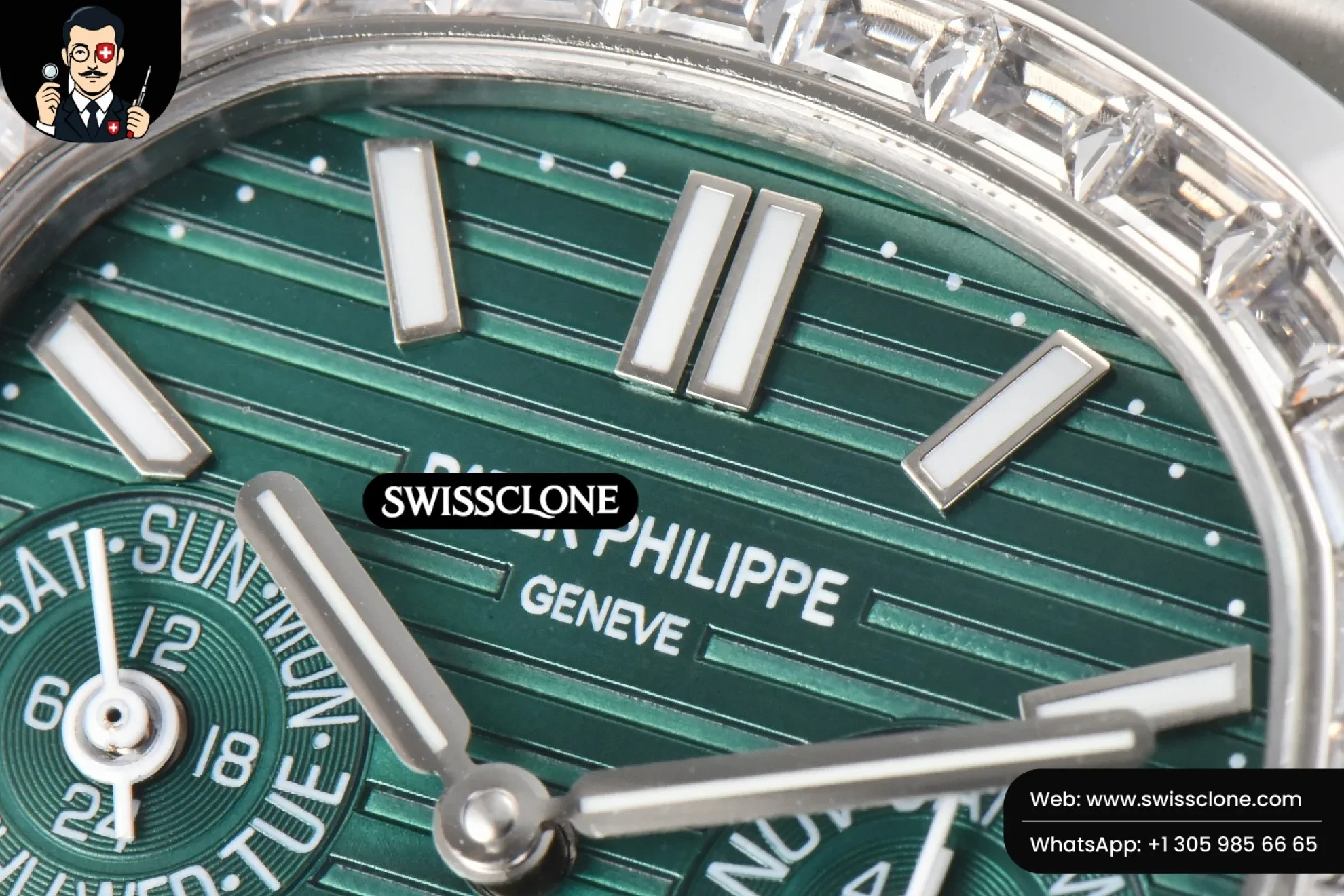 Patek Philippe Nautilus 5740 40mm Diamond Green Dial 1:1 Super Clone - Clasp & Bracelet Finishing