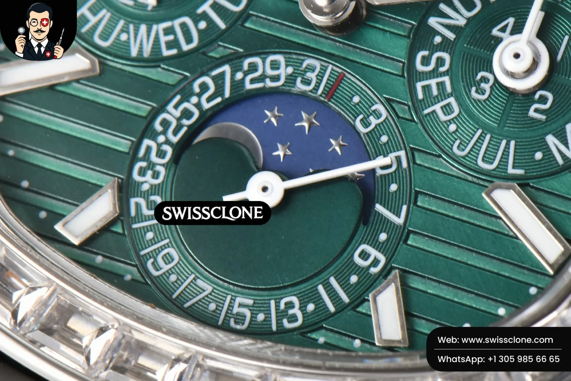 Patek Philippe Nautilus 5740 40mm Diamond Green Dial 1:1 Super Clone - On-Wrist Presence View