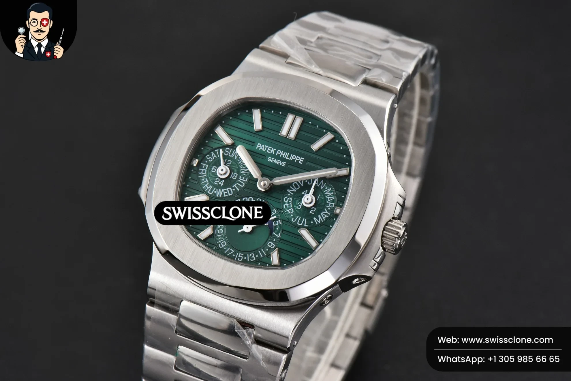Patek Philippe Nautilus 5740 40mm Green Dial 1:1 Super Clone - Bezel & Case Profile