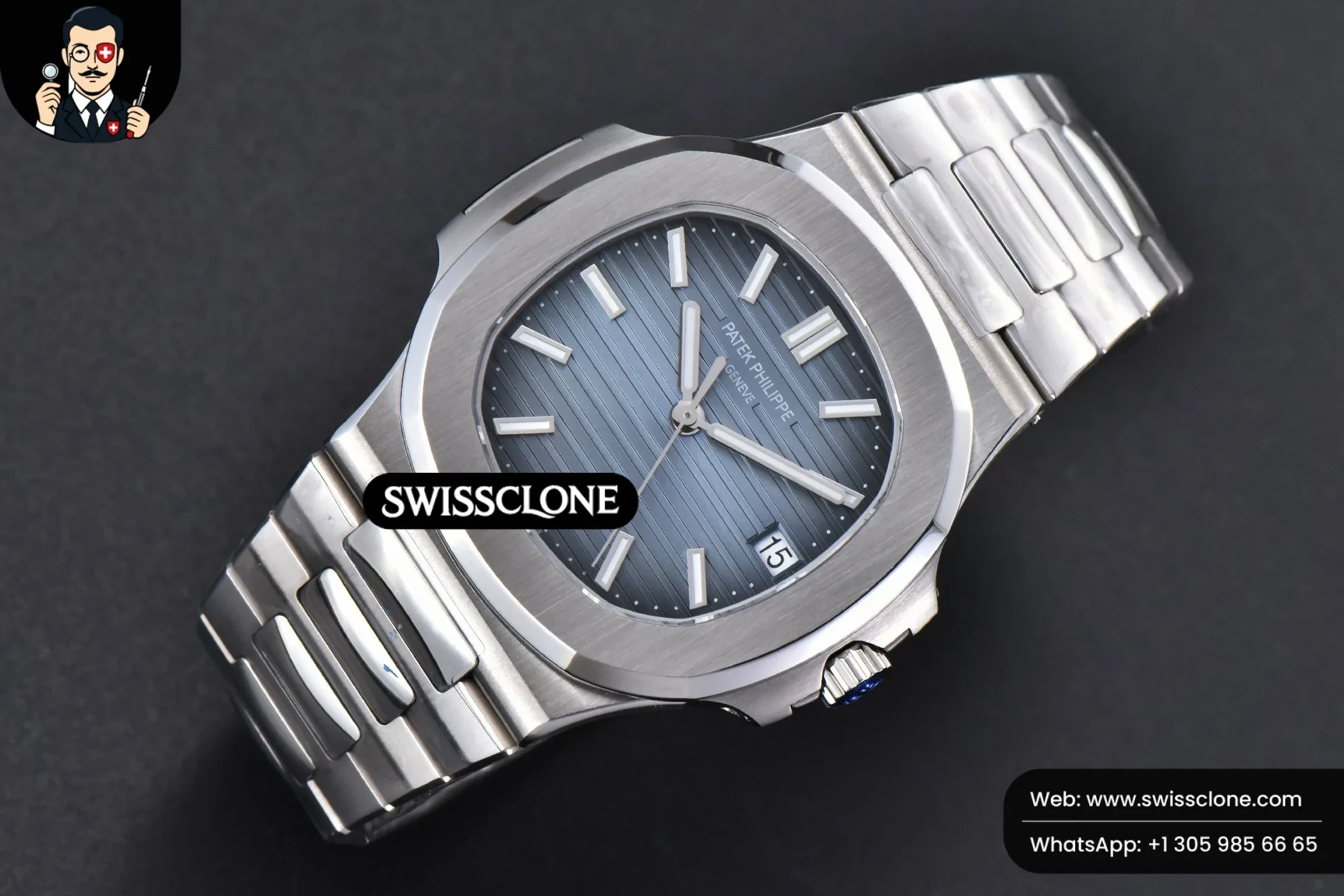Patek Philippe Nautilus 5811 41mm 3KF Blue Dial 3K Factory 1:1 Super Clone - Bezel & Case Profile