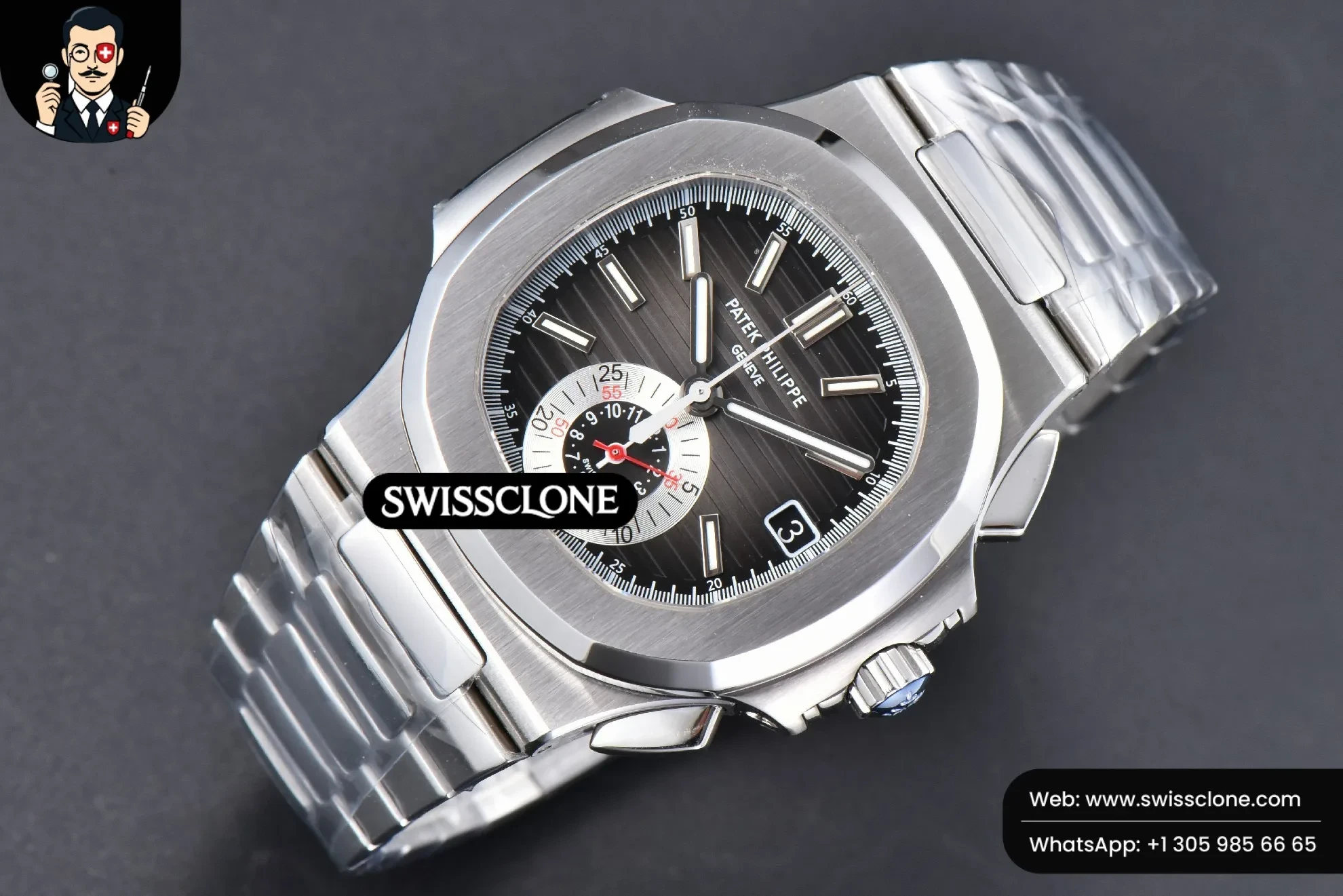 Patek Philippe Nautilus 5980 40.5mm Black Dial A28 520 1:1 Super Clone - Bezel & Case Profile