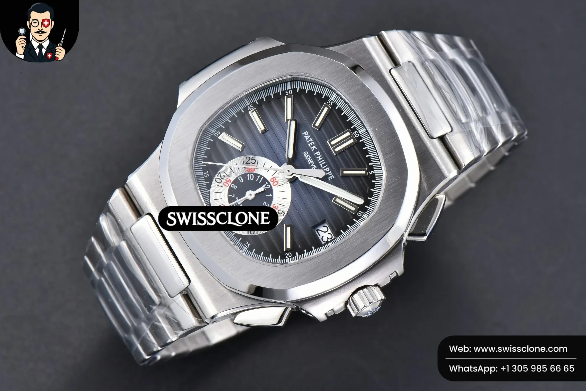 Patek Philippe Nautilus 5980 40.5mm Blue Dial A28 520 1:1 Super Clone - Bezel & Case Profile