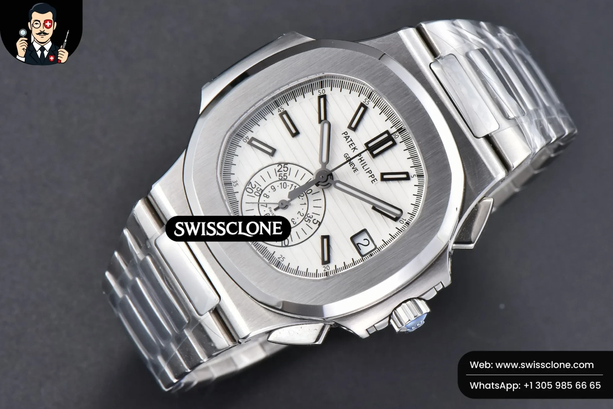 Patek Philippe Nautilus 5980 40.5mm White Dial A28 520 1:1 Super Clone - Bezel & Case Profile