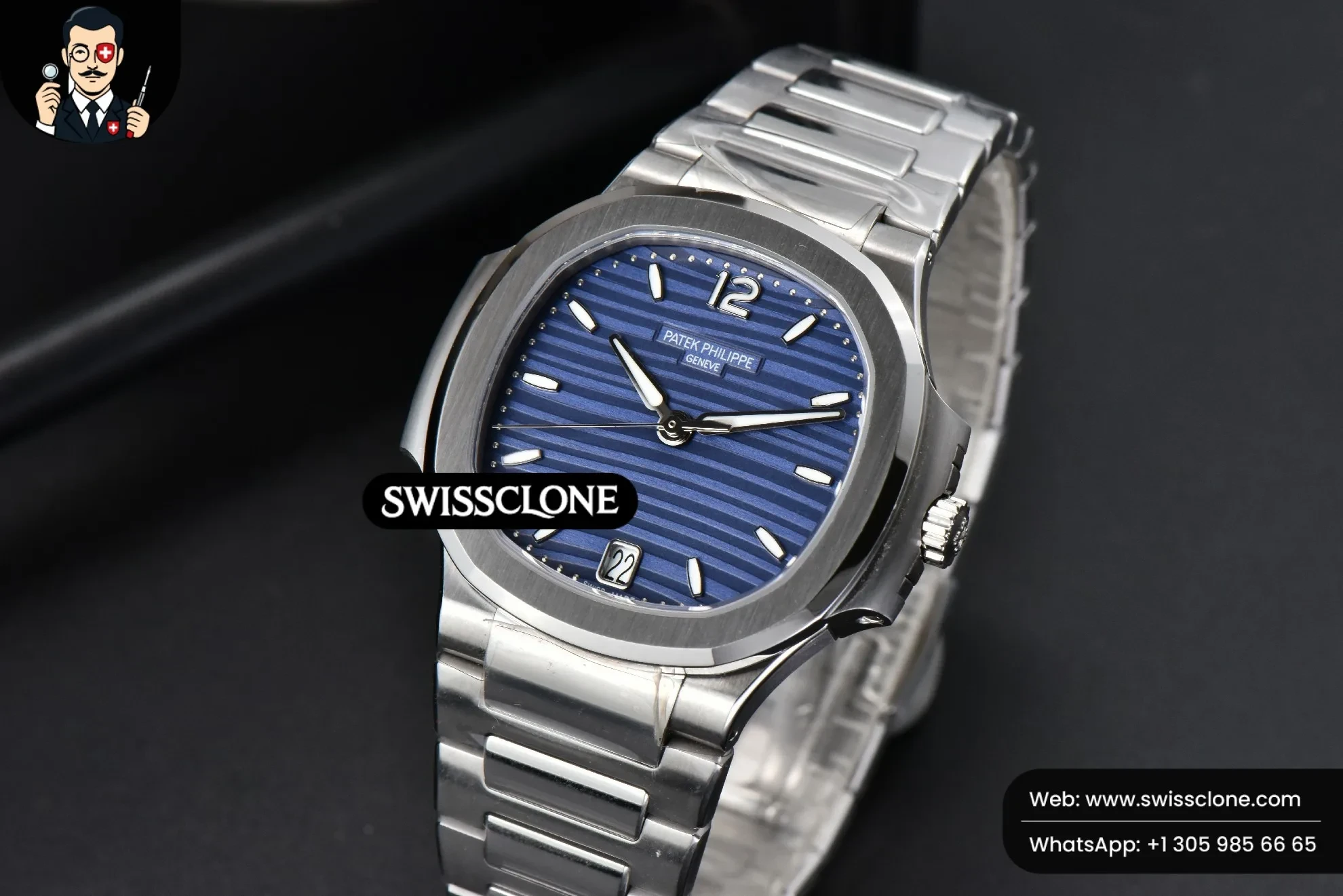 Patek Philippe Nautilus 7118 Ladies 3KF 35mm Blue Dial 3K Factory 1:1 Super Clone - Clasp & Bracelet Finishing