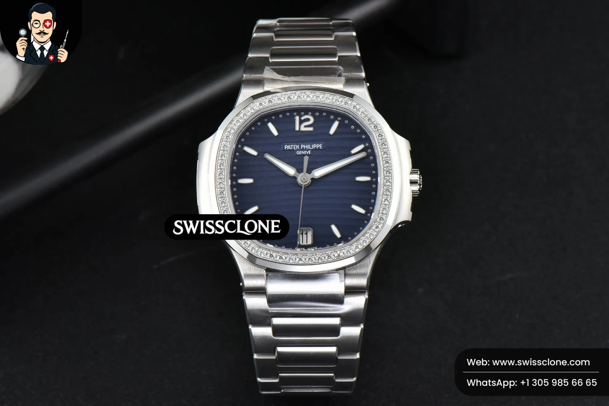Patek Philippe Nautilus 7118 Ladies 3KF 35mm Diamond Blue Dial 324CS 3K Factory 1:1 Super Clone - Clasp & Bracelet Finishing