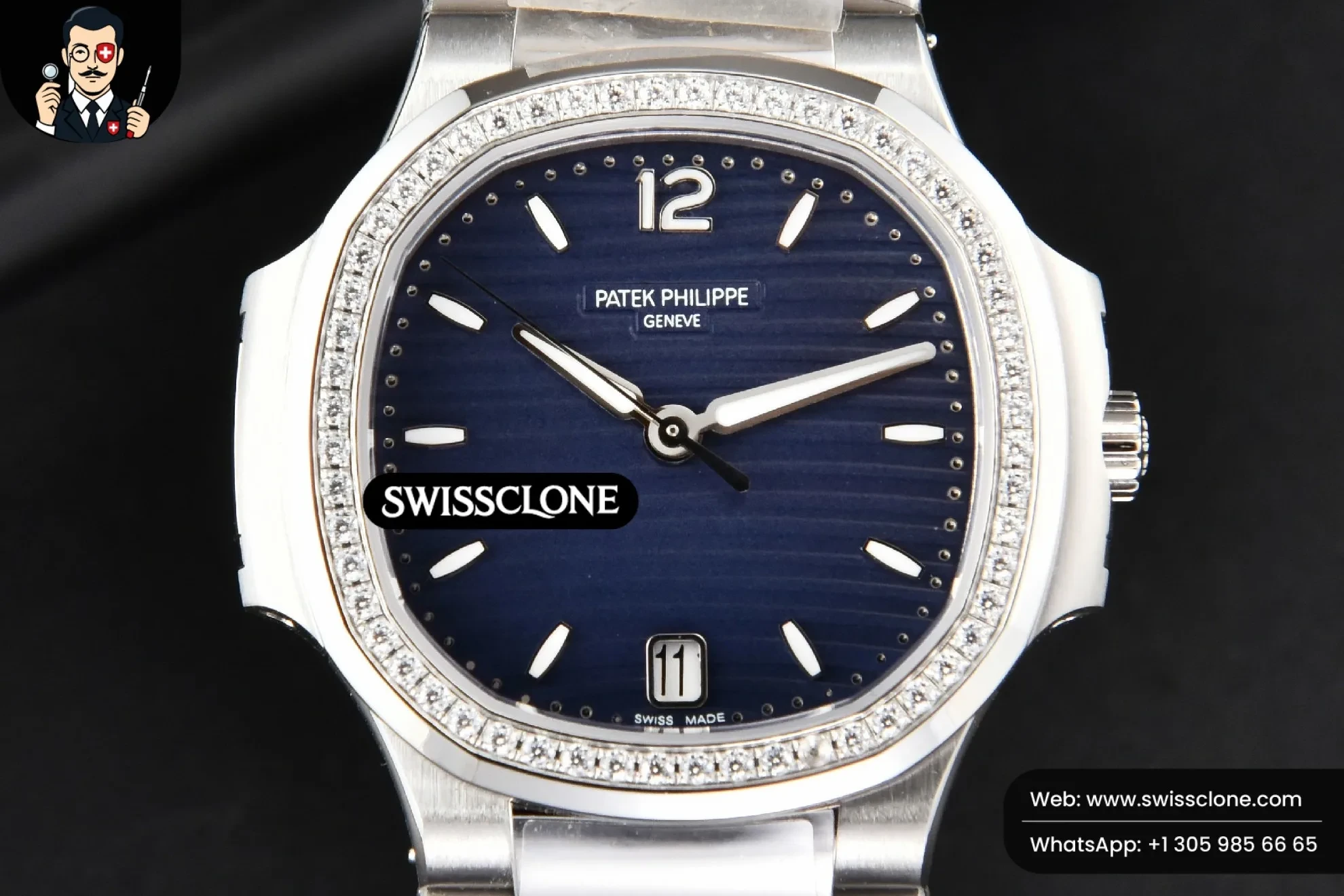 Patek Philippe Nautilus 7118 Ladies 3KF 35mm Diamond Blue Dial 324CS