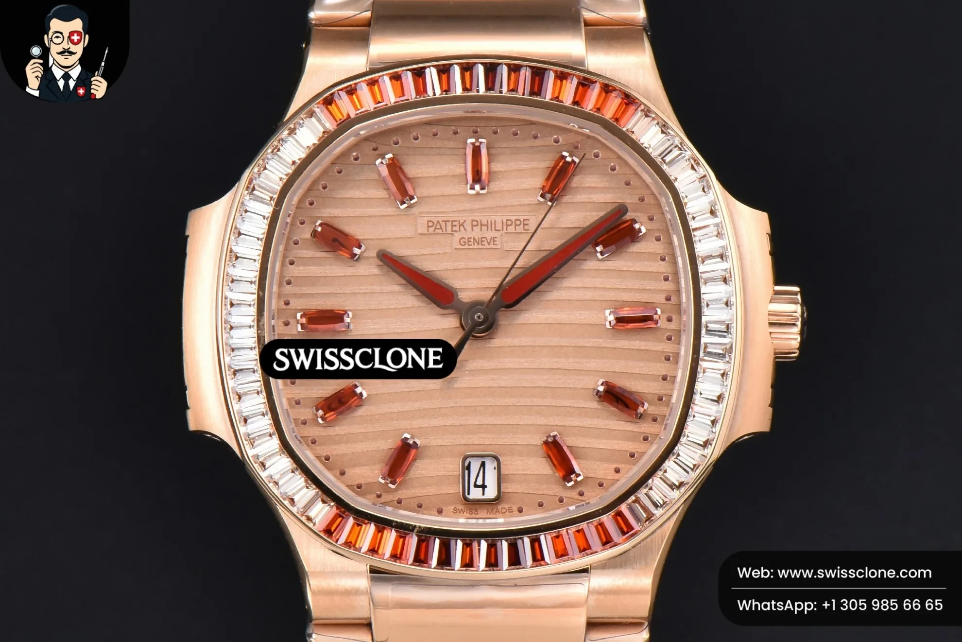 Patek Philippe Nautilus 7118 Ladies 3KF 35mm Rainbow Diamond Dial 324CS