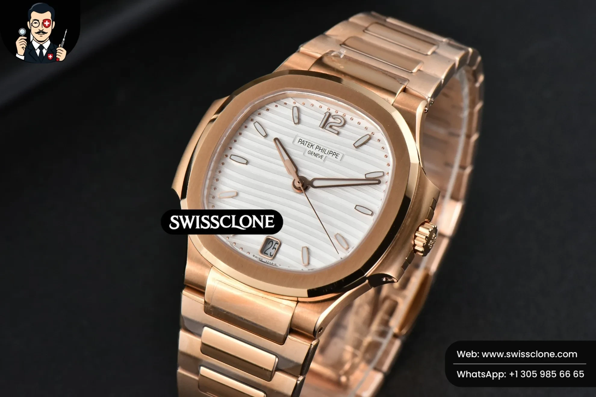 Patek Philippe Nautilus 7118 Ladies 3KF 35mm White Dial 324CS 3K Factory 1:1 Super Clone - Clasp & Bracelet Finishing