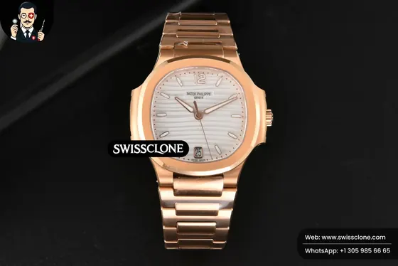Patek Philippe Nautilus 7118 Ladies 3KF 35mm White Dial 324CS 3K Factory 1:1 Super Clone - Dial Macro Close-Up