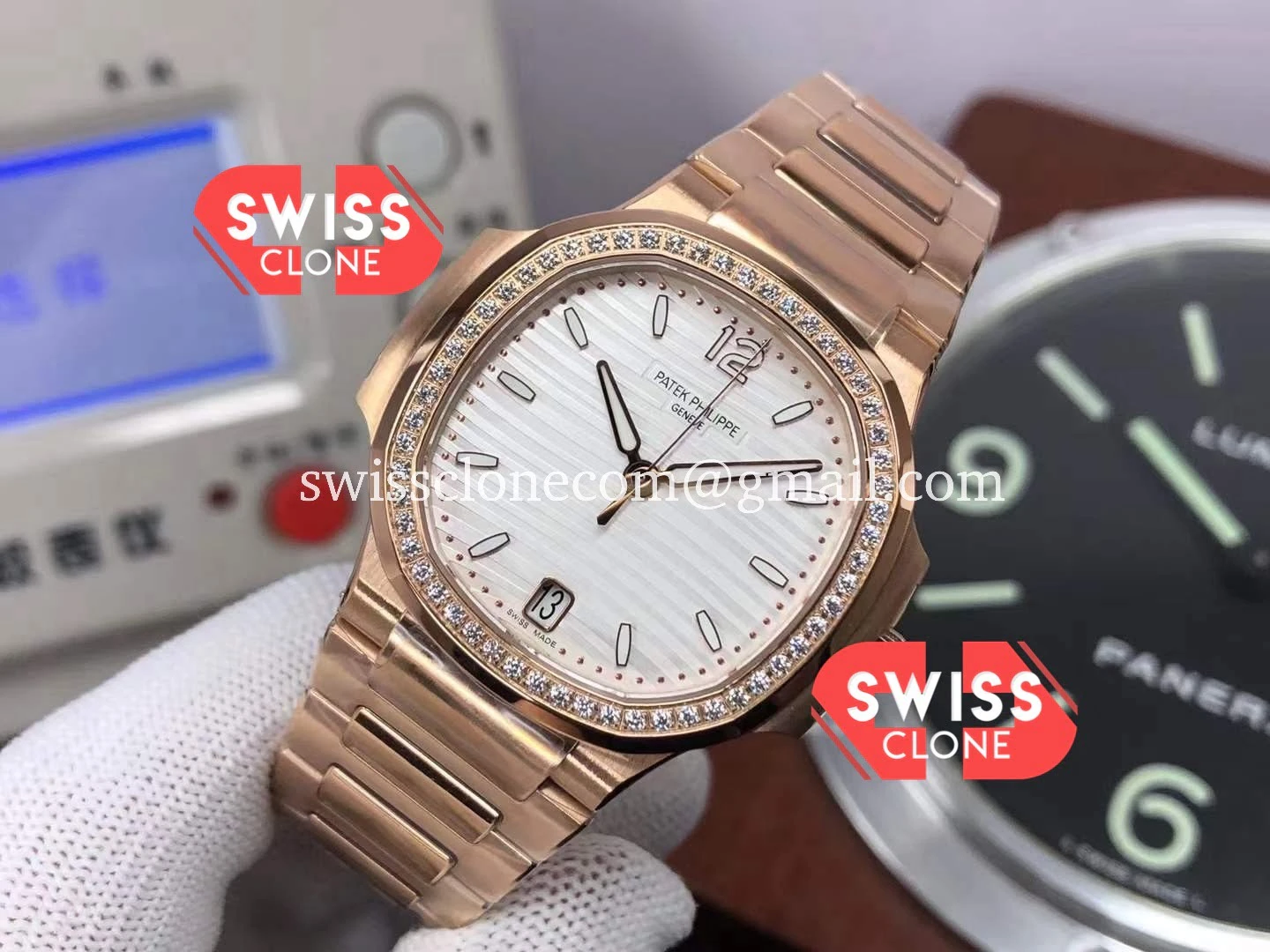 Patek Philippe Nautilus Rose Gold 7118/1200R 001 35MM 1:1 Super Clone - Bezel & Case Profile
