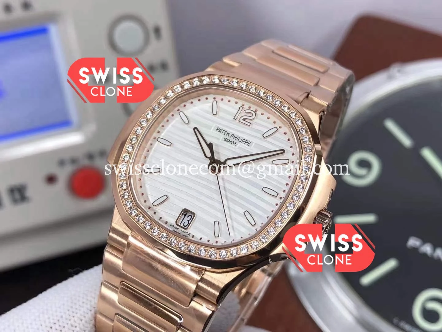 Patek Philippe Nautilus Rose Gold 7118/1200R 001 35MM 1:1 Super Clone - Dial Macro Close-Up