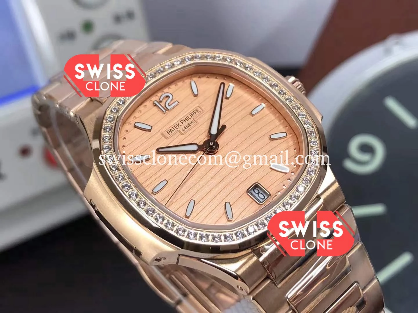 Patek Philippe Nautilus Rose Gold 7118/1200R 010 35MM 1:1 Super Clone - Bezel & Case Profile