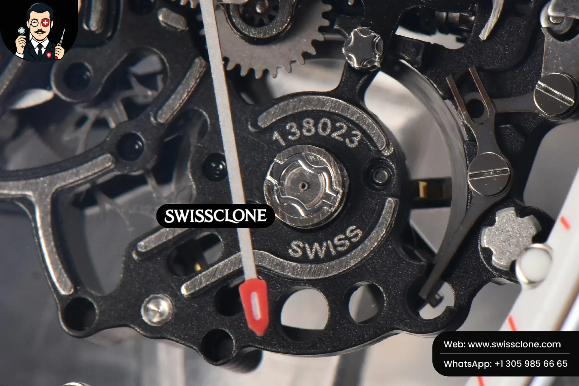 Richard Mille RM055 Real NTPT 42.7mm BBRF White Skeleton Dial Red Crown White Rubber RMUL2 Swiss Clone - View 3