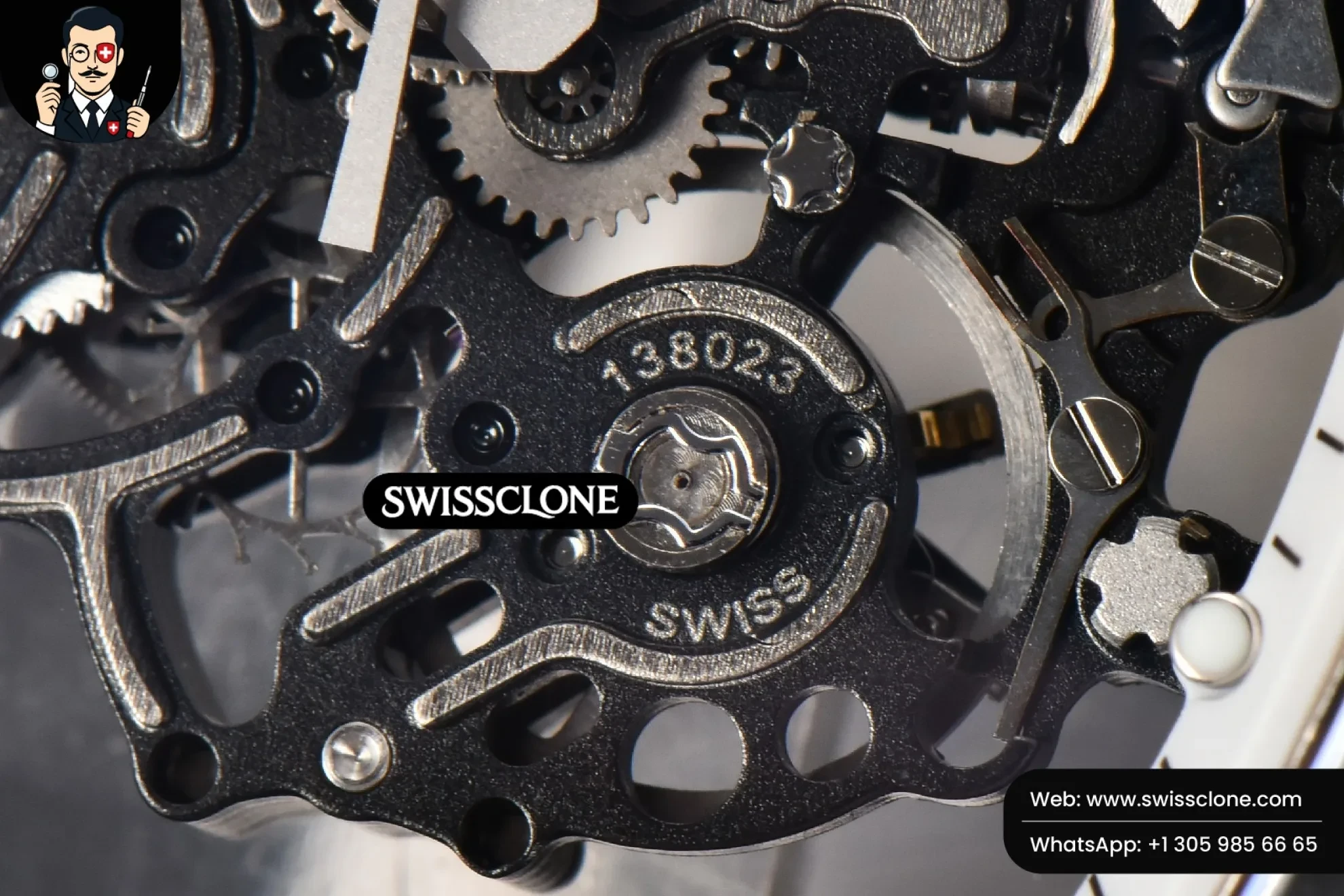 Richard Mille RM055 Real NTPT 42.7mm BBRF White Skeleton Dial White Rubber RMUL2 Swiss Clone - View 3