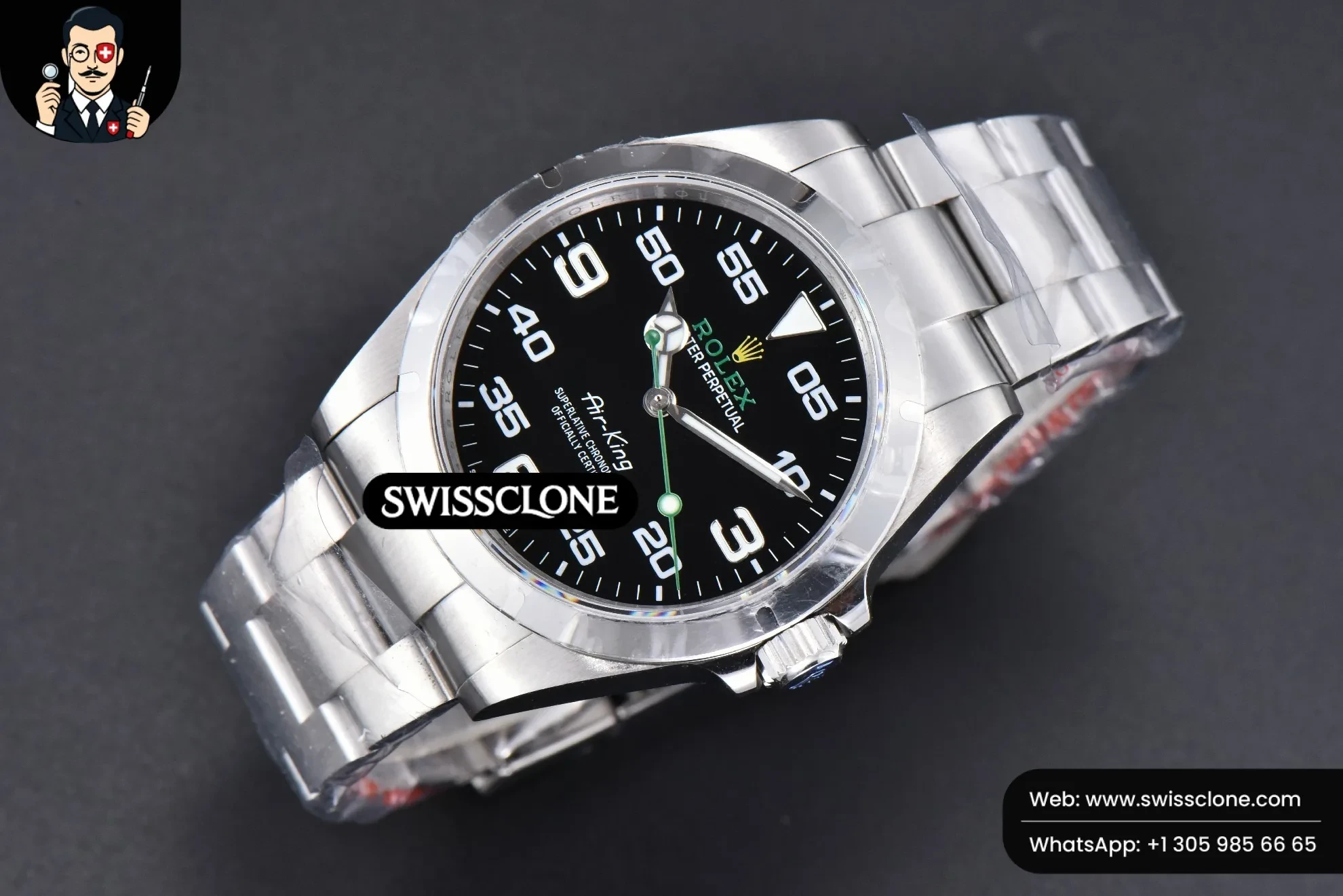 Rolex AirKing 126900 40mm Black Dial On 1:1 Super Clone - Bezel & Case Profile